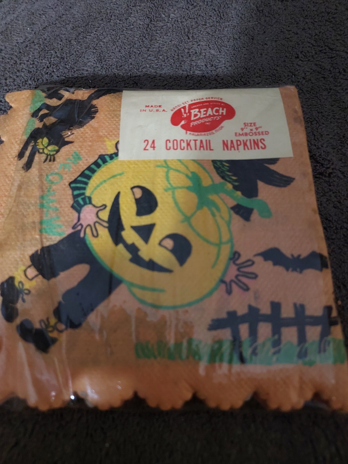 Vintage Package Of 24 Cocktail Napkin Boy Hilding A Pumpkin 1950s Vintage Package Of 24 Cocktail Napkin Boy Hilding A Pumpkin 1950s