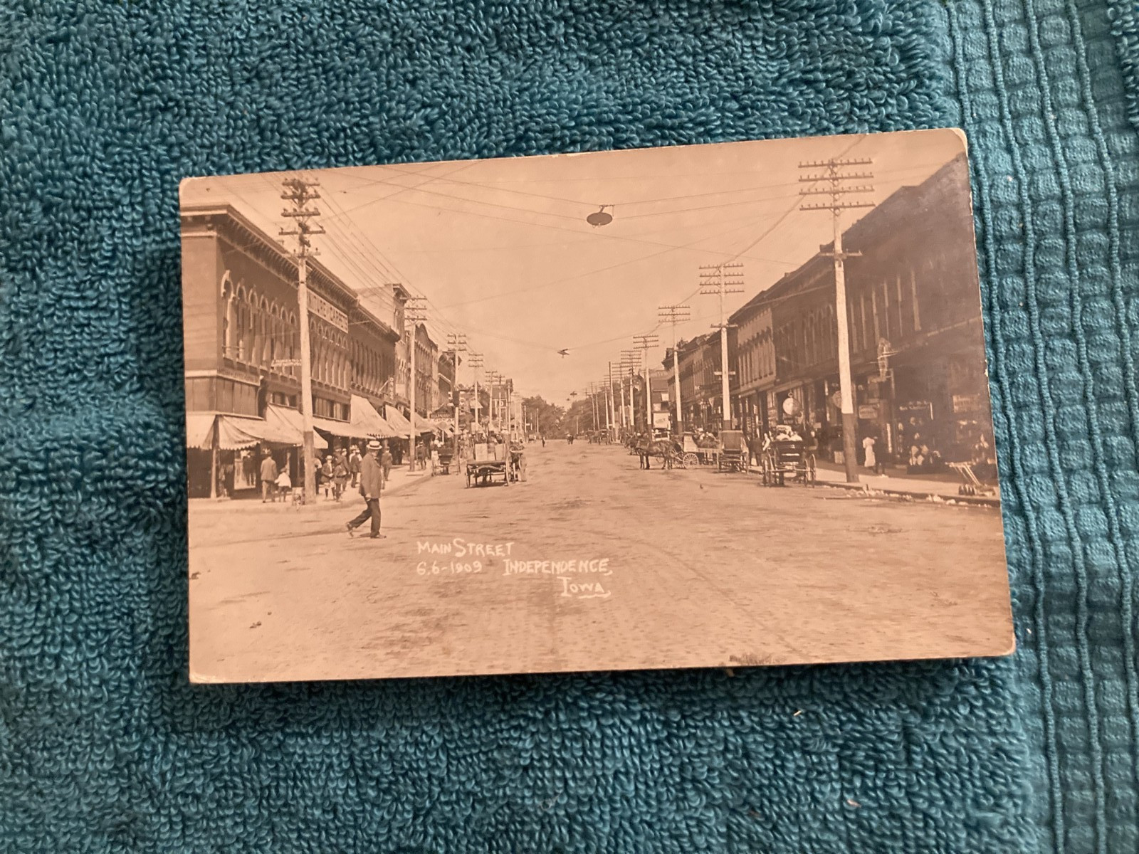 RPPC Main Street Independence Iowa IA Busy Scene c1910 Real Photo RPPC Main Street Independence Iowa IA Busy Scene c1910 Real Photo
