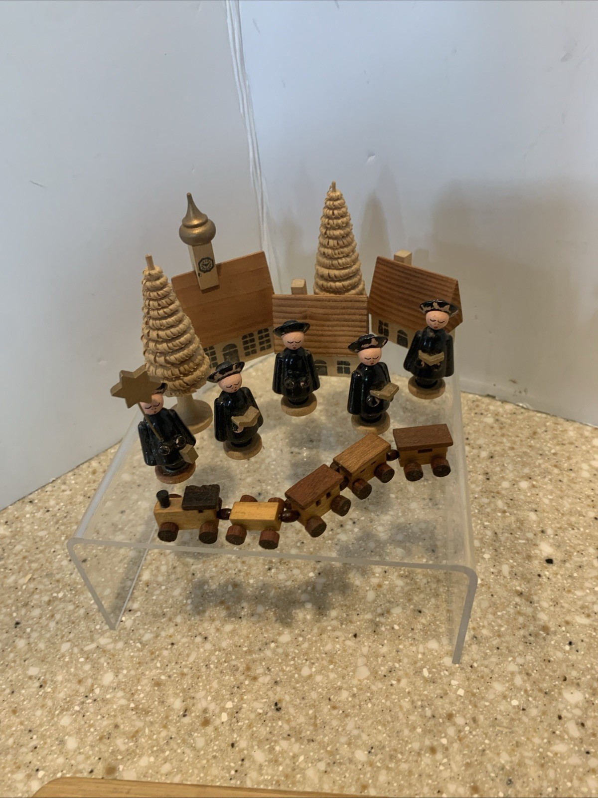 11 Piece VTG German Democratic Republic Wood Miniature Village choirboy 11 Piece VTG German Democratic Republic Wood Miniature Village choirboy