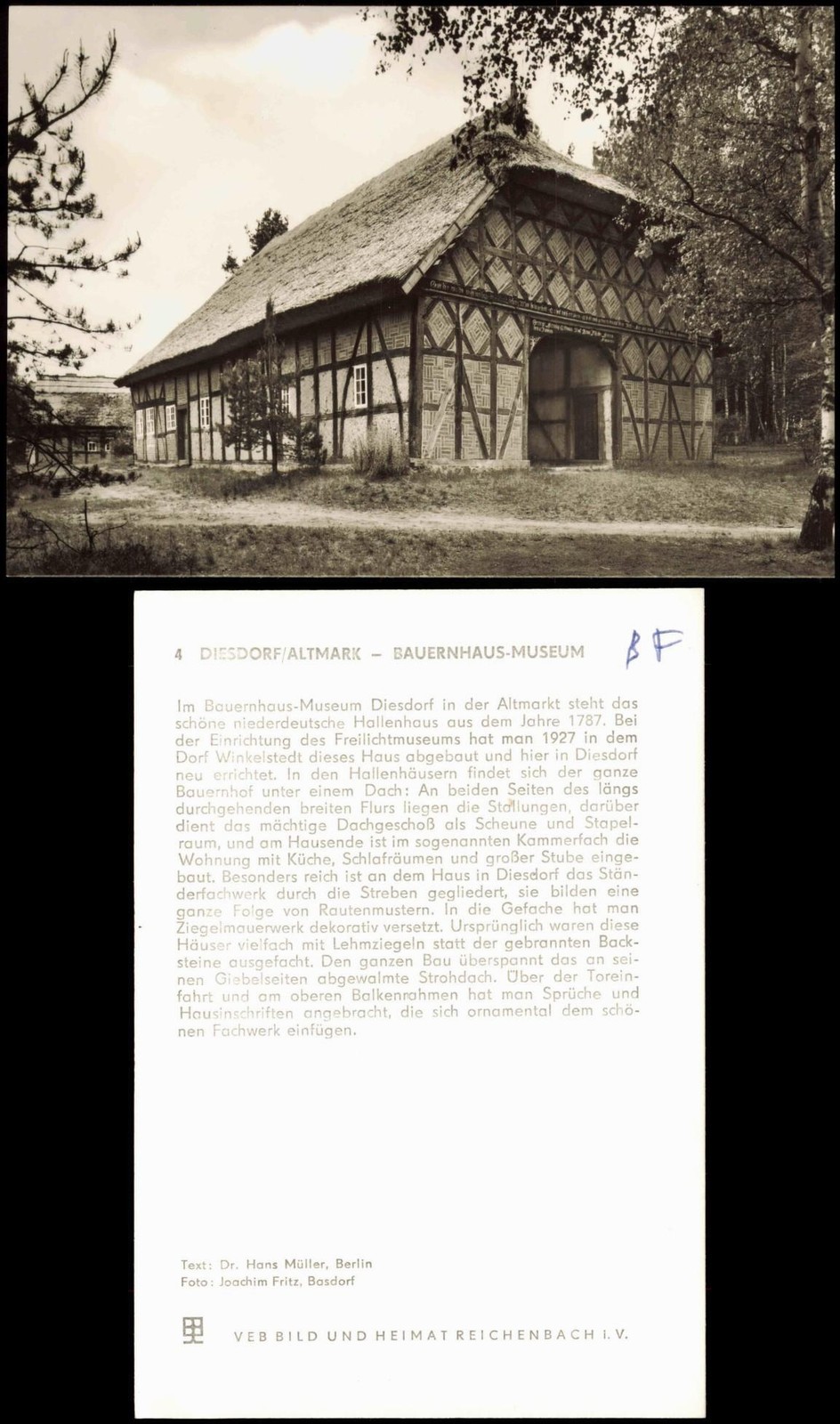 Trading card Diesdorf (Kr. Salzwedel/Altmark) Farmhouse Museum 1965 Trading card Diesdorf (Kr. Salzwedel/Altmark) Farmhouse Museum 1965