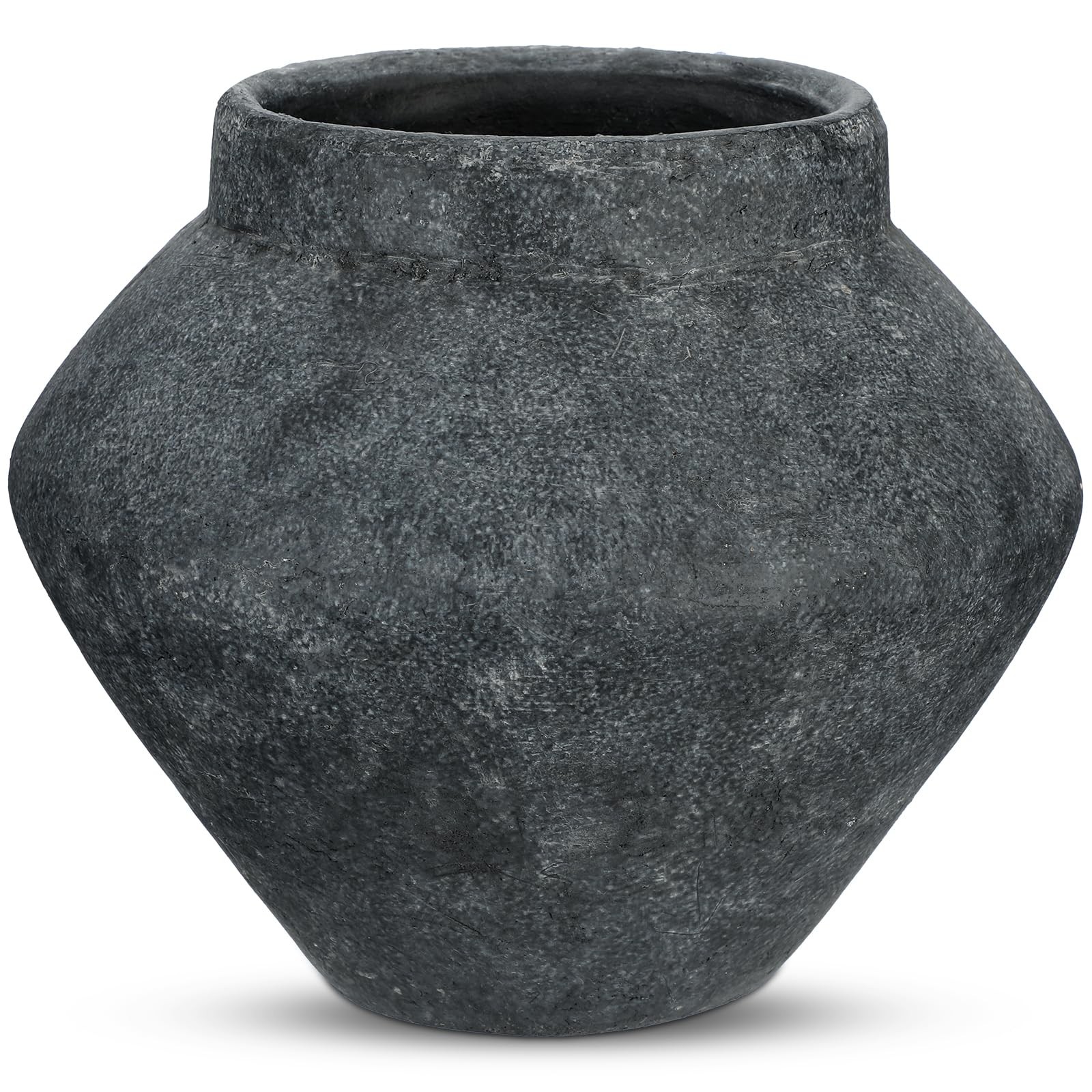 Briful Large Rustic Ceramic Vase Distressed Finish, 8.2'' Tall Wide-Belly Briful Large Rustic Ceramic Vase Distressed Finish, 8.2'' Tall Wide-Belly
