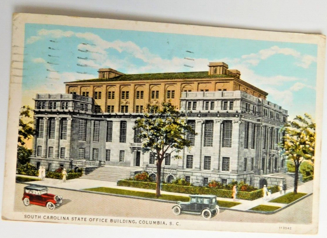 Columbia South Carolina SC State Office Building Posted 1934 Postcard