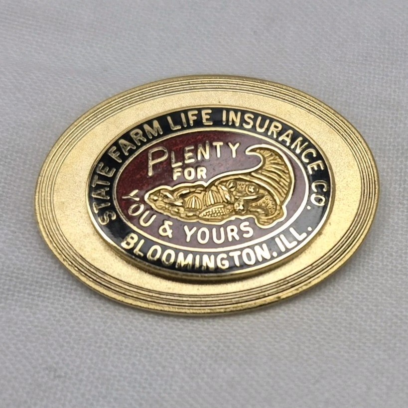 Vtg Pin State Farm Life Insurance Bloomington, IL Thanksgiving Gold Vtg Pin State Farm Life Insurance Bloomington, IL Thanksgiving Gold