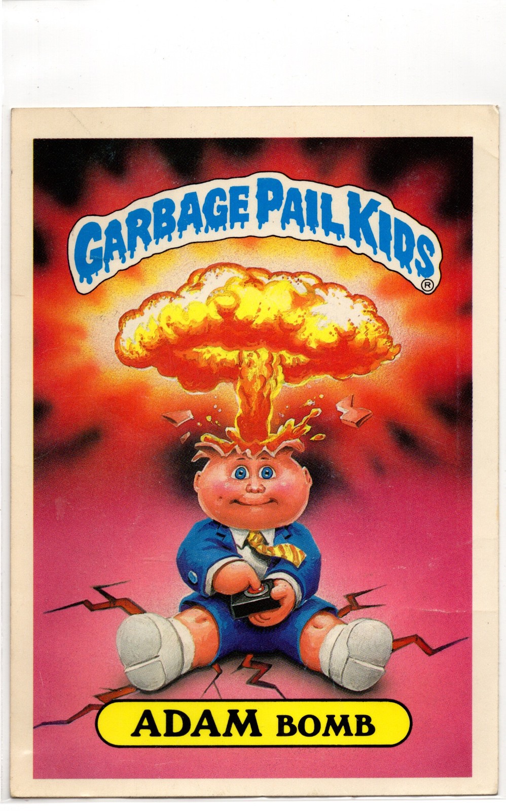 Vintage 1986 Topps Garbage Pail Kid ADAM BOMB Sticker Collector Card #8