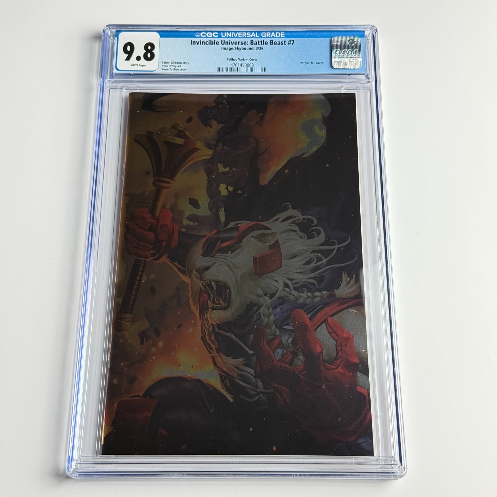 Invincible Universe Battle Beast #7 CGC 9.8 Kevin Tolibao Virgin Foil Ltd 1000 Invincible Universe Battle Beast #7 CGC 9.8 Kevin Tolibao Virgin Foil Ltd 1000