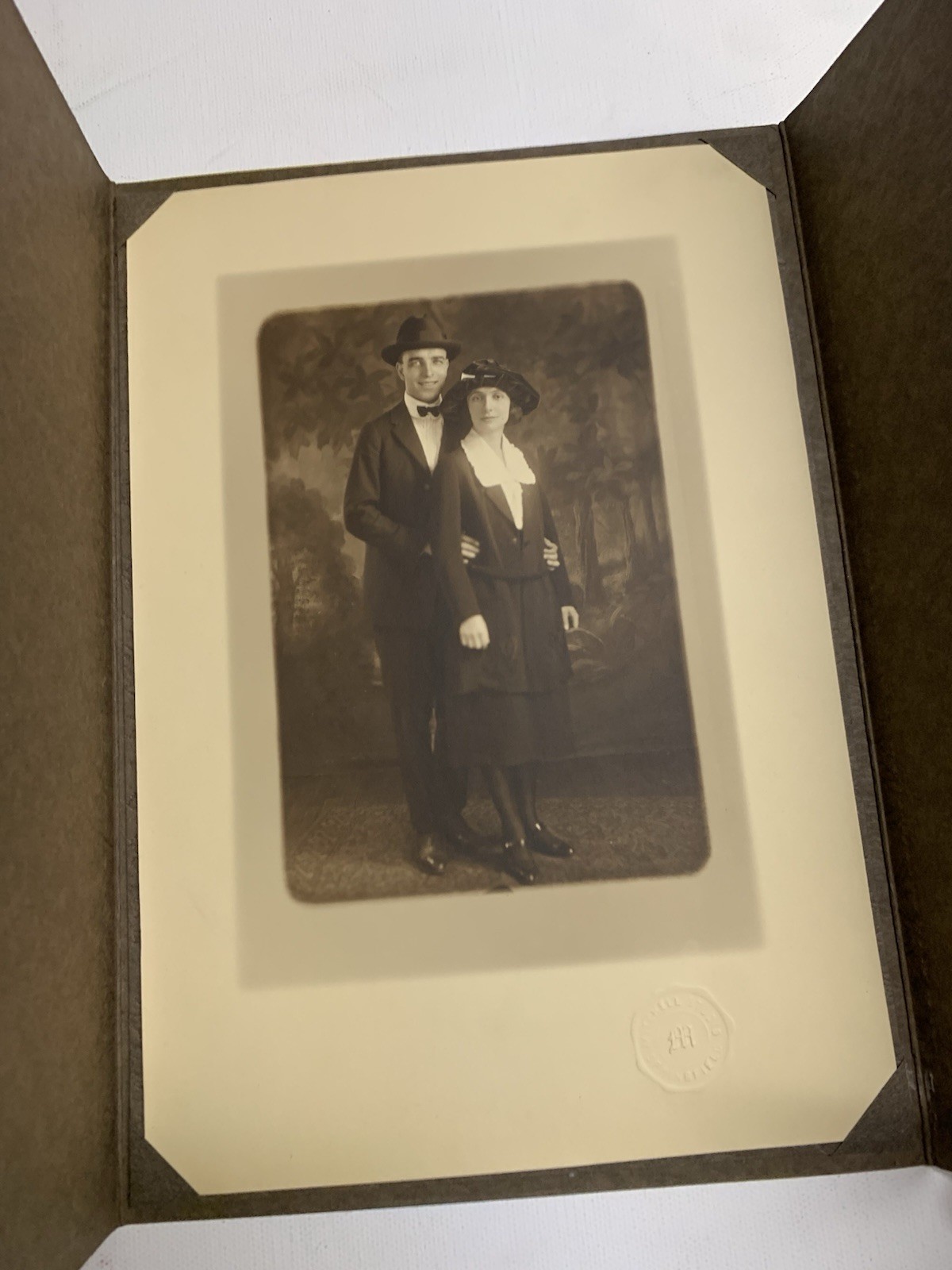 Beautiful vintage couple Portrait In booklet 1910s-1920s Beautiful vintage couple Portrait In booklet 1910s-1920s