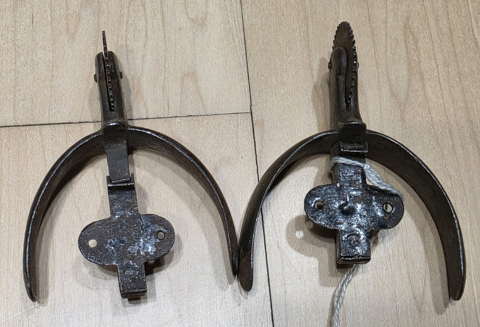 Antique Vintage Rebel Cowboy Spurs - Hammered Metal