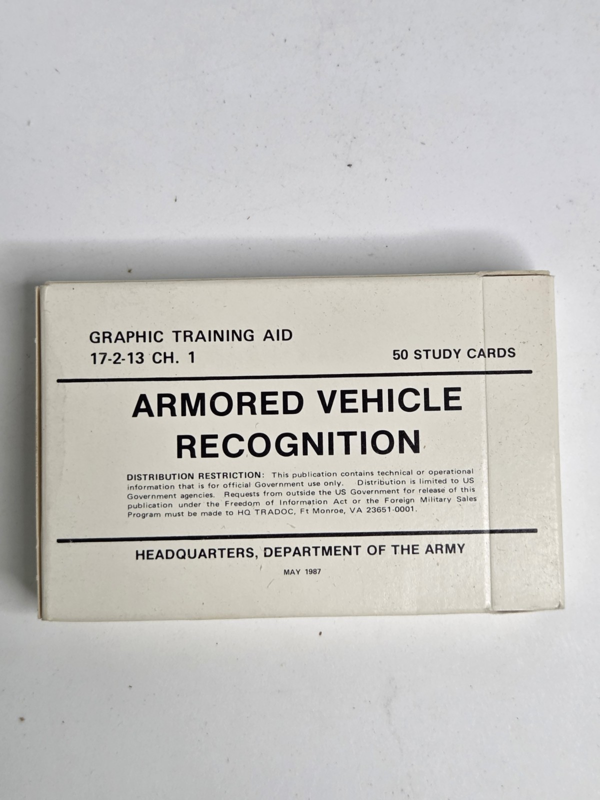 1987 US Army Graphic Training Cards Armored Vehicle Recognition Study Cards 1987 US Army Graphic Training Cards Armored Vehicle Recognition Study Cards