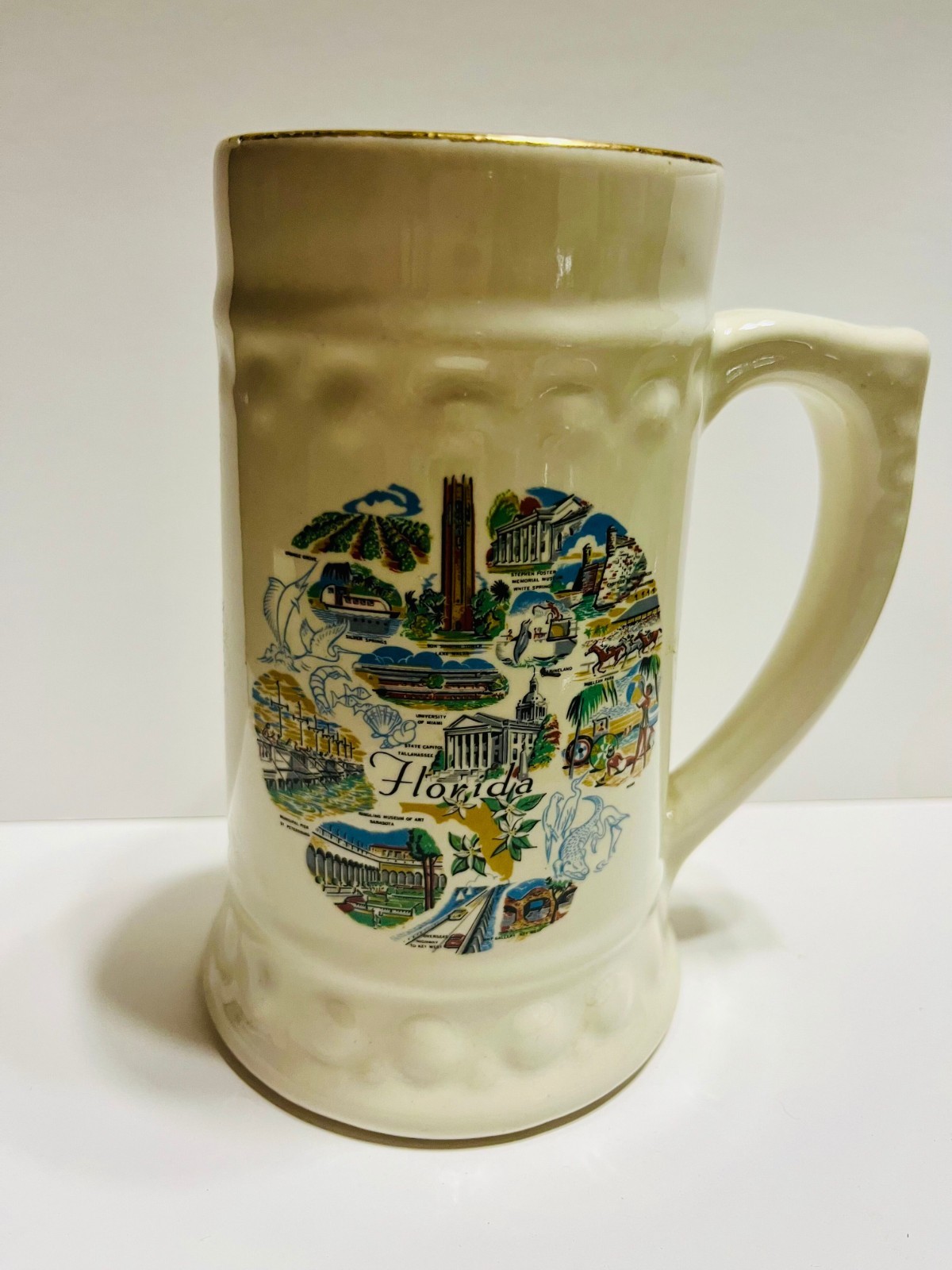 Vintage Florida-ana Tankard Souvenir Barware Beer