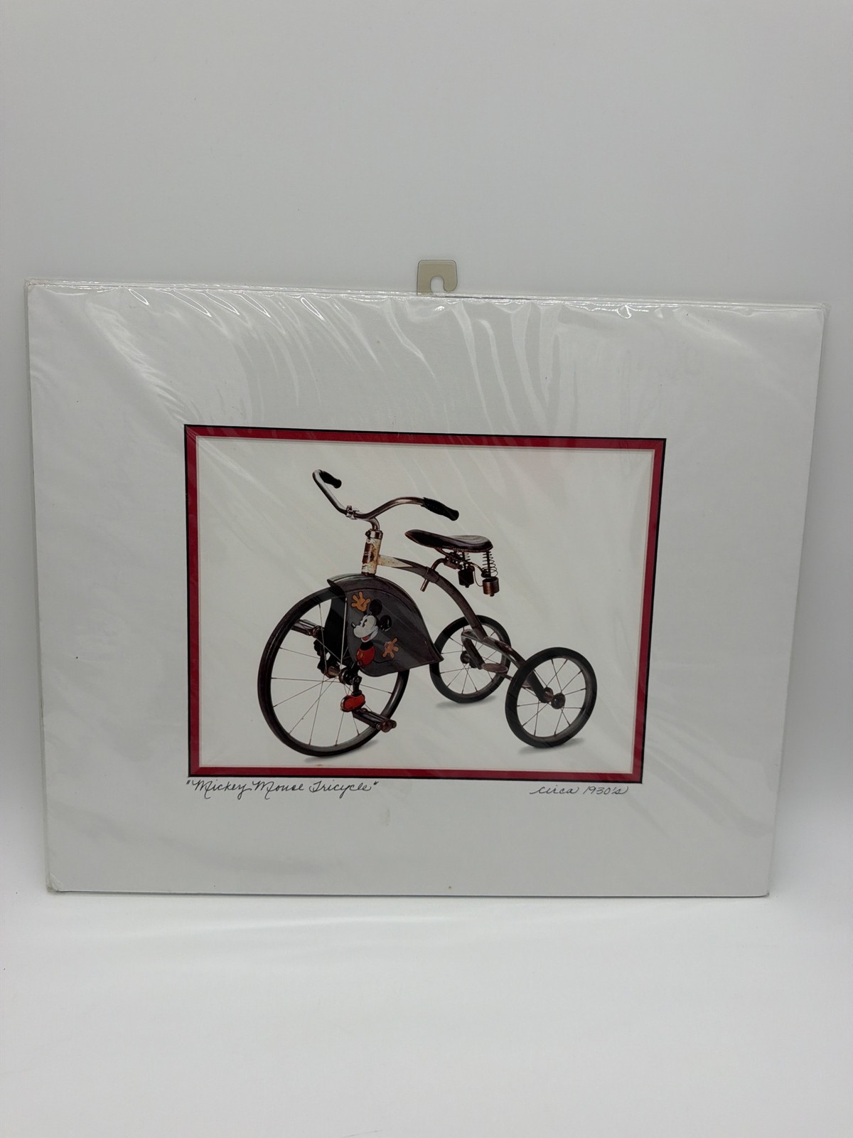 Disney Mickey Mouse Tricycle Matted Art Print Circa 1930s Sealed Disney Mickey Mouse Tricycle Matted Art Print Circa 1930s Sealed