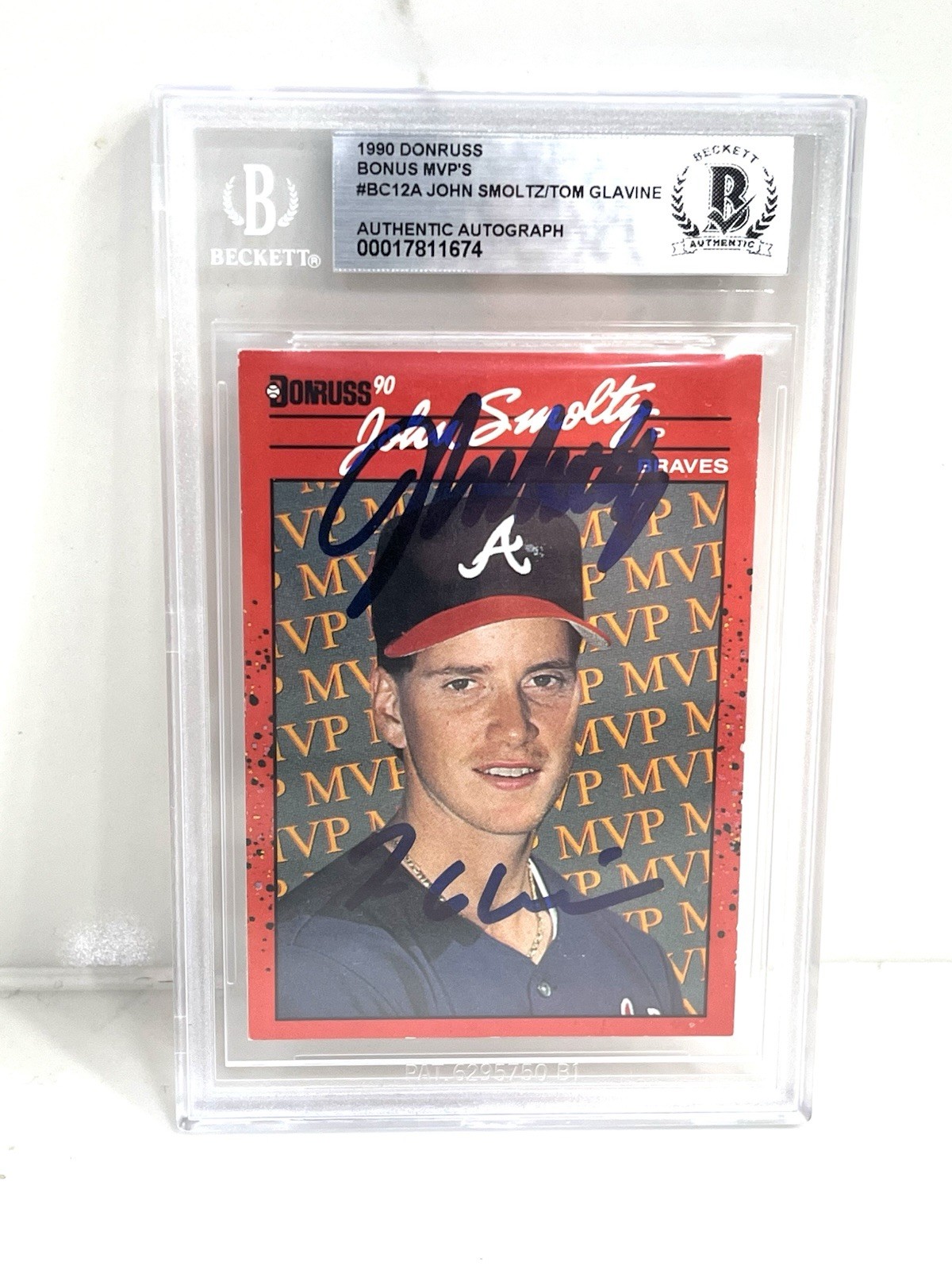 Tom Glavine and John Smoltz Signed Card 1990 Donruss Error Card #BC-12 Atlanta Tom Glavine and John Smoltz Signed Card 1990 Donruss Error Card #BC-12 Atlanta