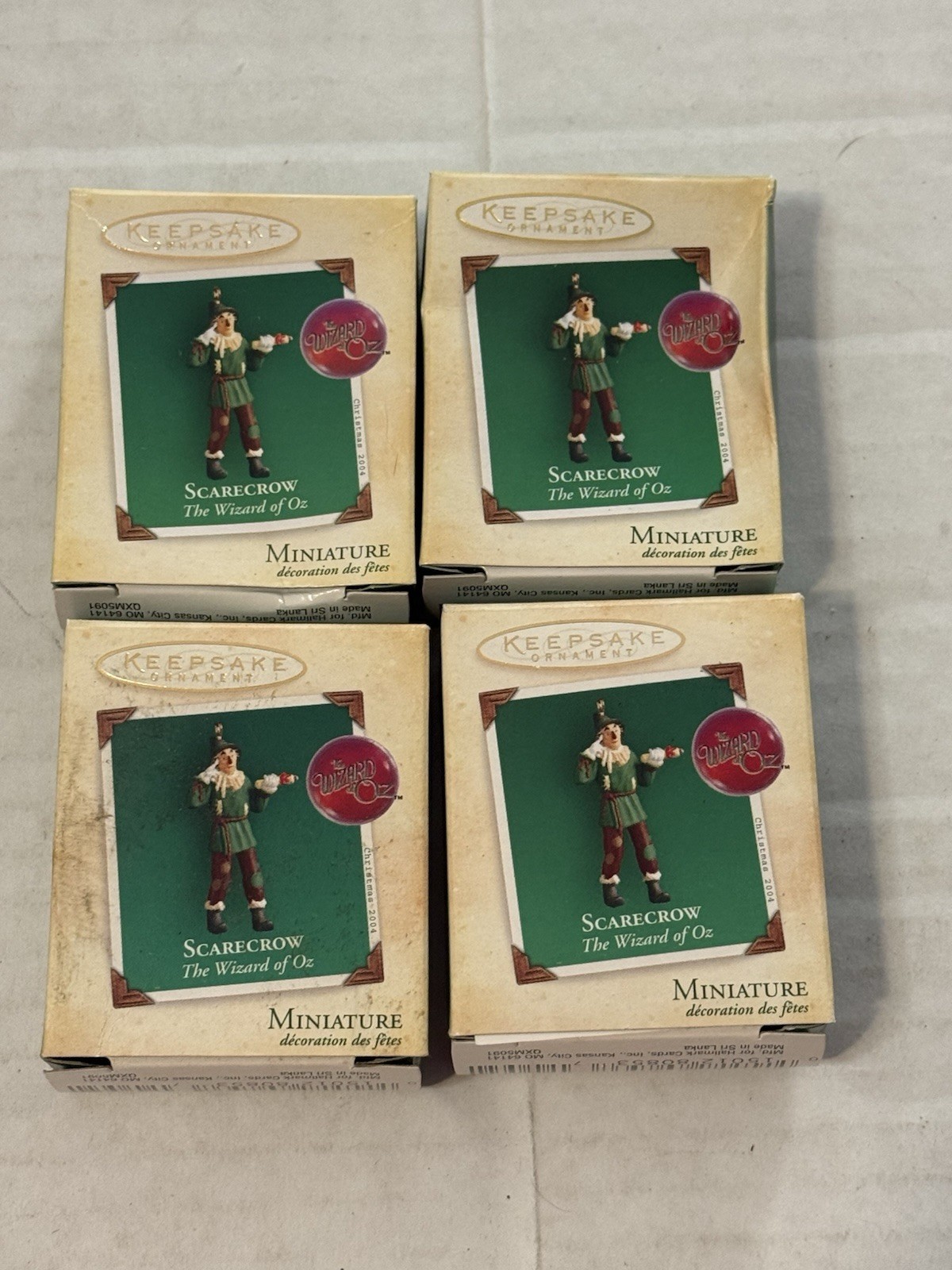 LOT 4 Hallmark Wizard Oz MINIATURE SCARECROW’s 2004 