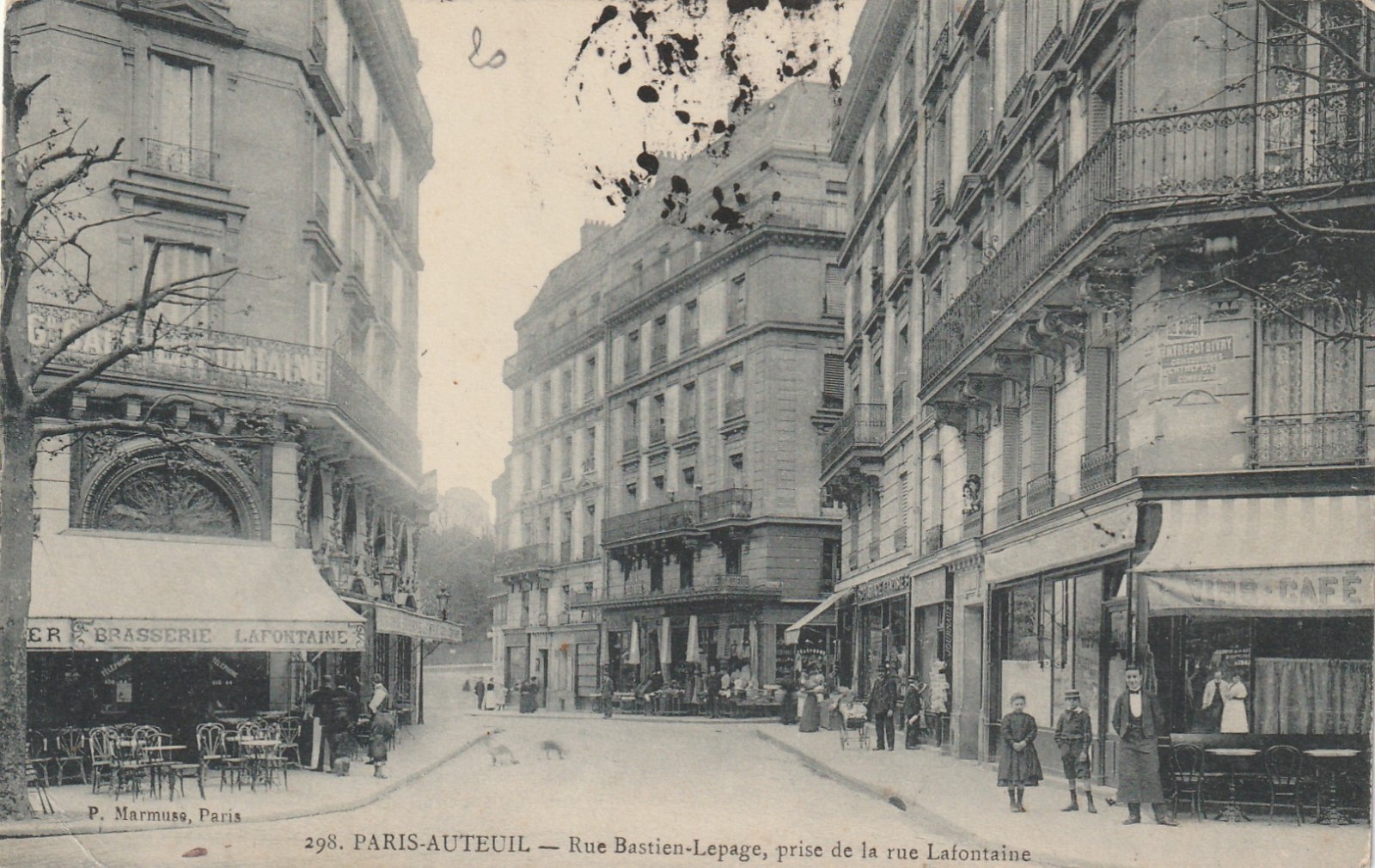 75 postcard No. 298 Paris-Auteuil XVI° - Rue Bastien-Lepage taken from Rue Lafontaine