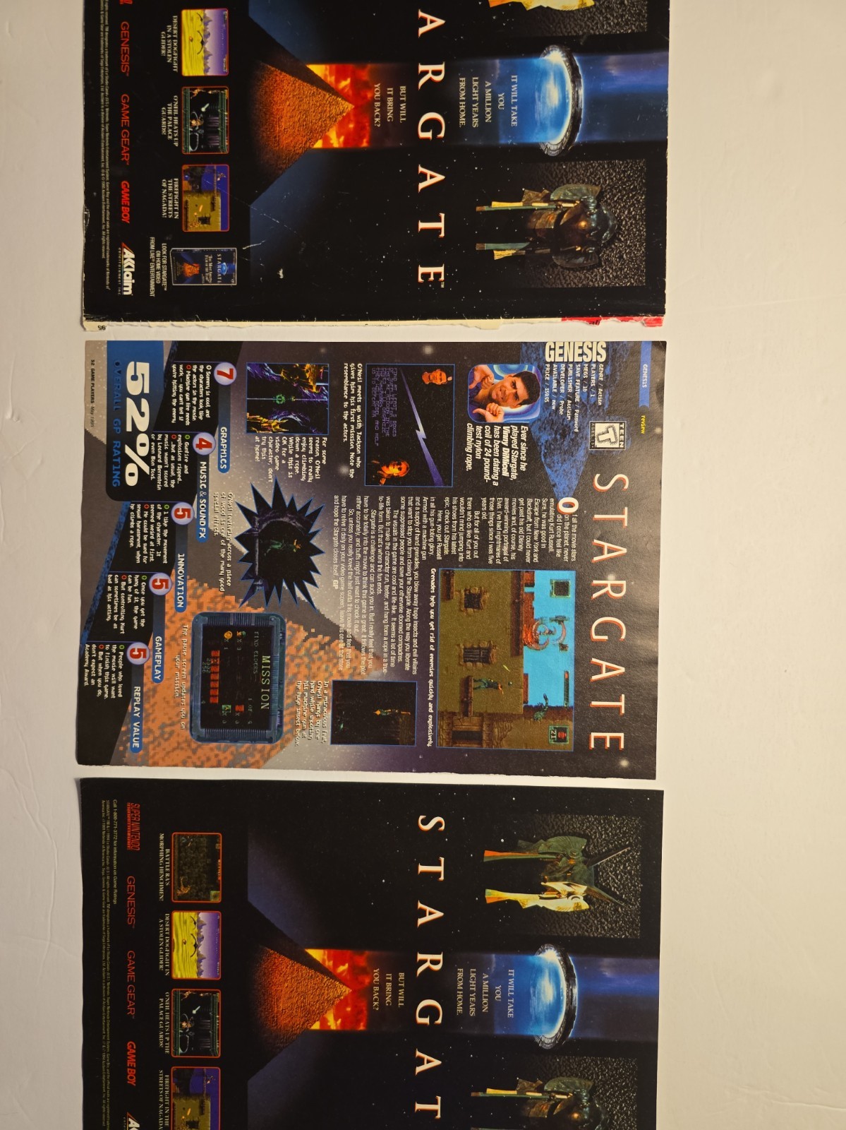 Rare Vintage 1994 Stargate Ad & Retro Gaming Magazine Pages Lot Collector