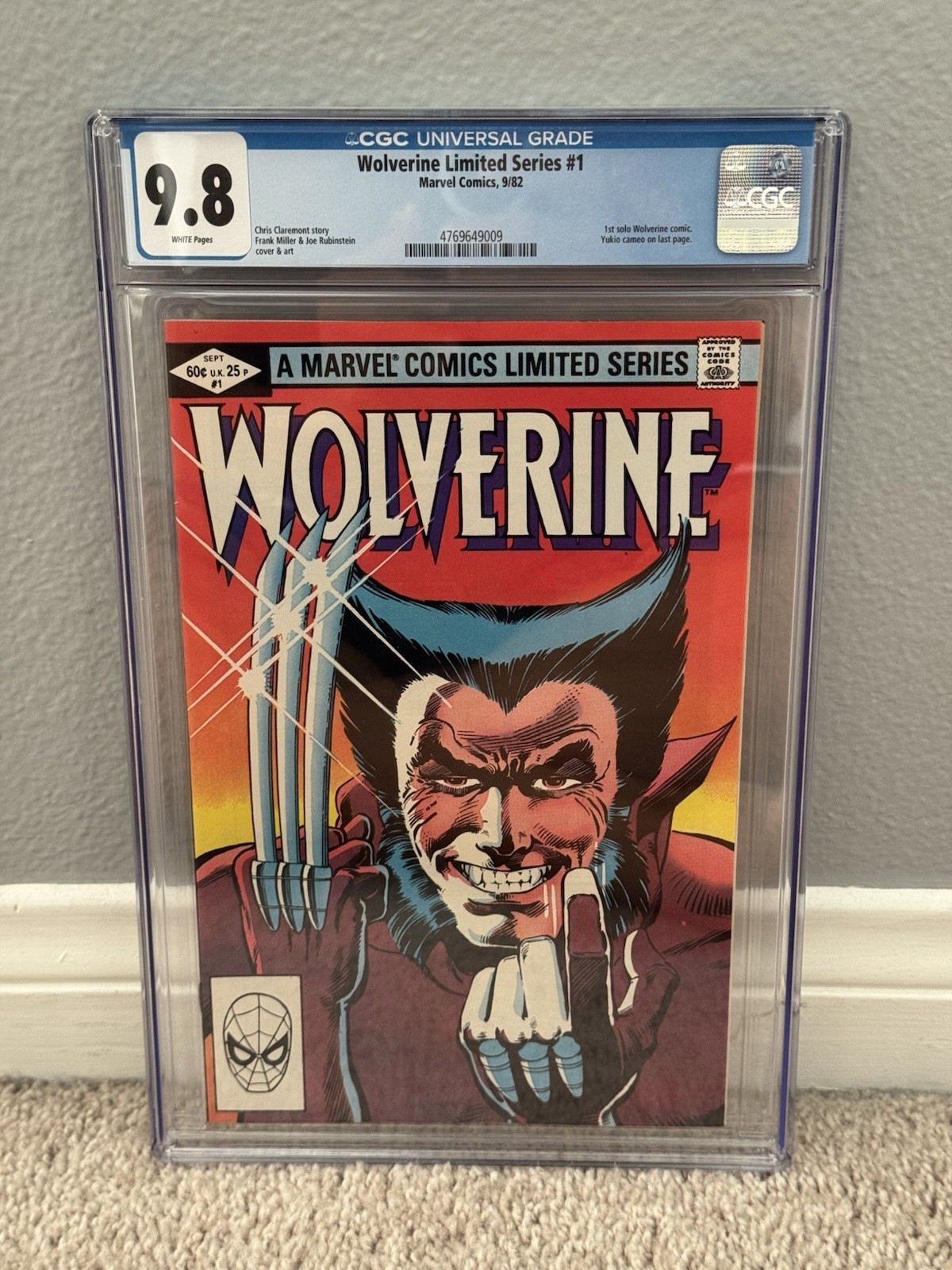 Wolverine Limited Series #1 • CGC 9.8 • Frank Miller  • White Pages • 1982