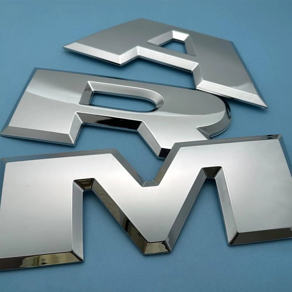 Set Tailgate Letters for Ram 1500 2500 3500 Emblem Badge Nameplate (Chrome) Set Tailgate Letters for Ram 1500 2500 3500 Emblem Badge Nameplate (Chrome)