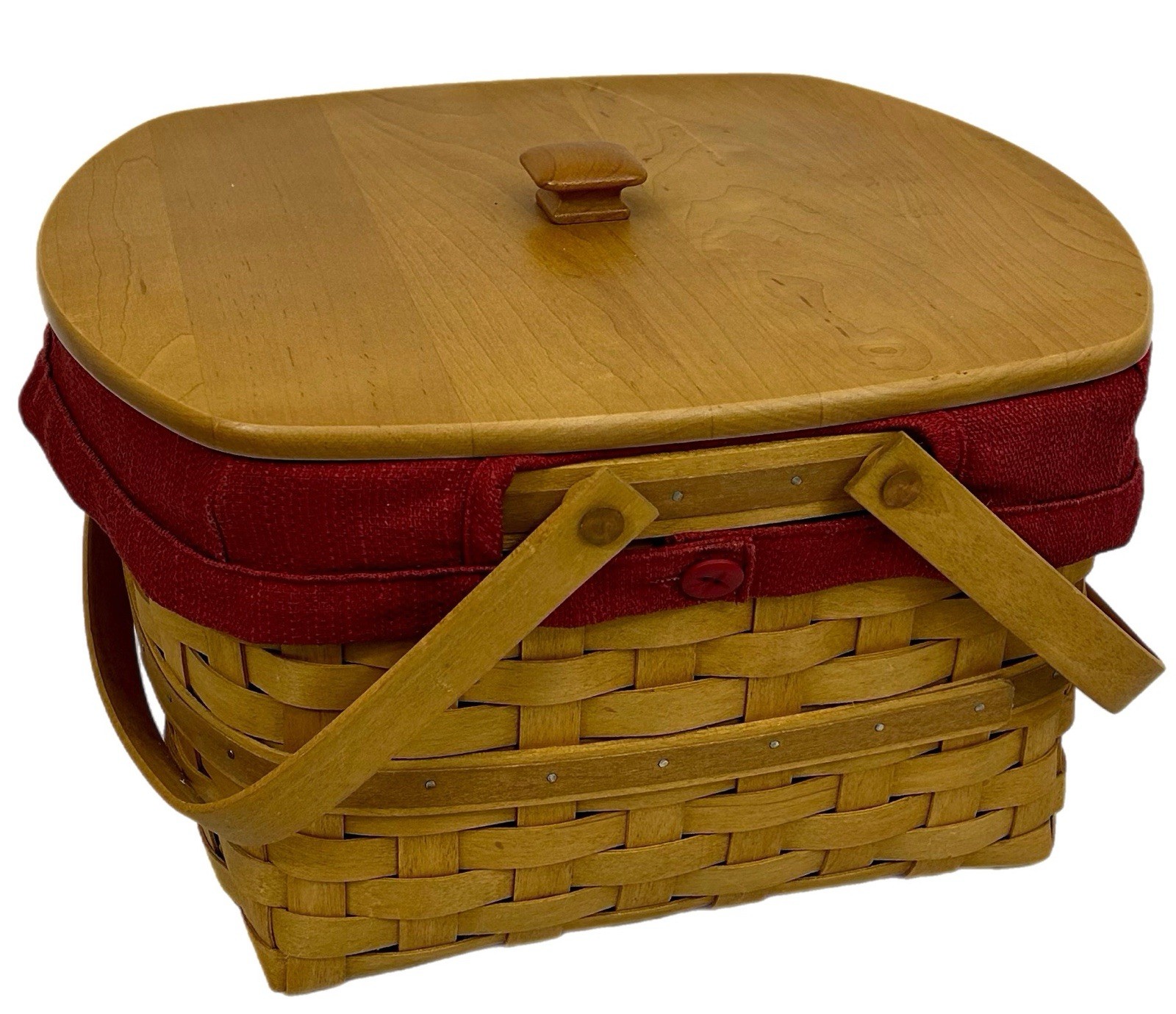 Longaberger Hostess Two-Pie Basket 2003, Liner, Protector, Riser, WoodCrafts Lid Longaberger Hostess Two-Pie Basket 2003, Liner, Protector, Riser, WoodCrafts Lid