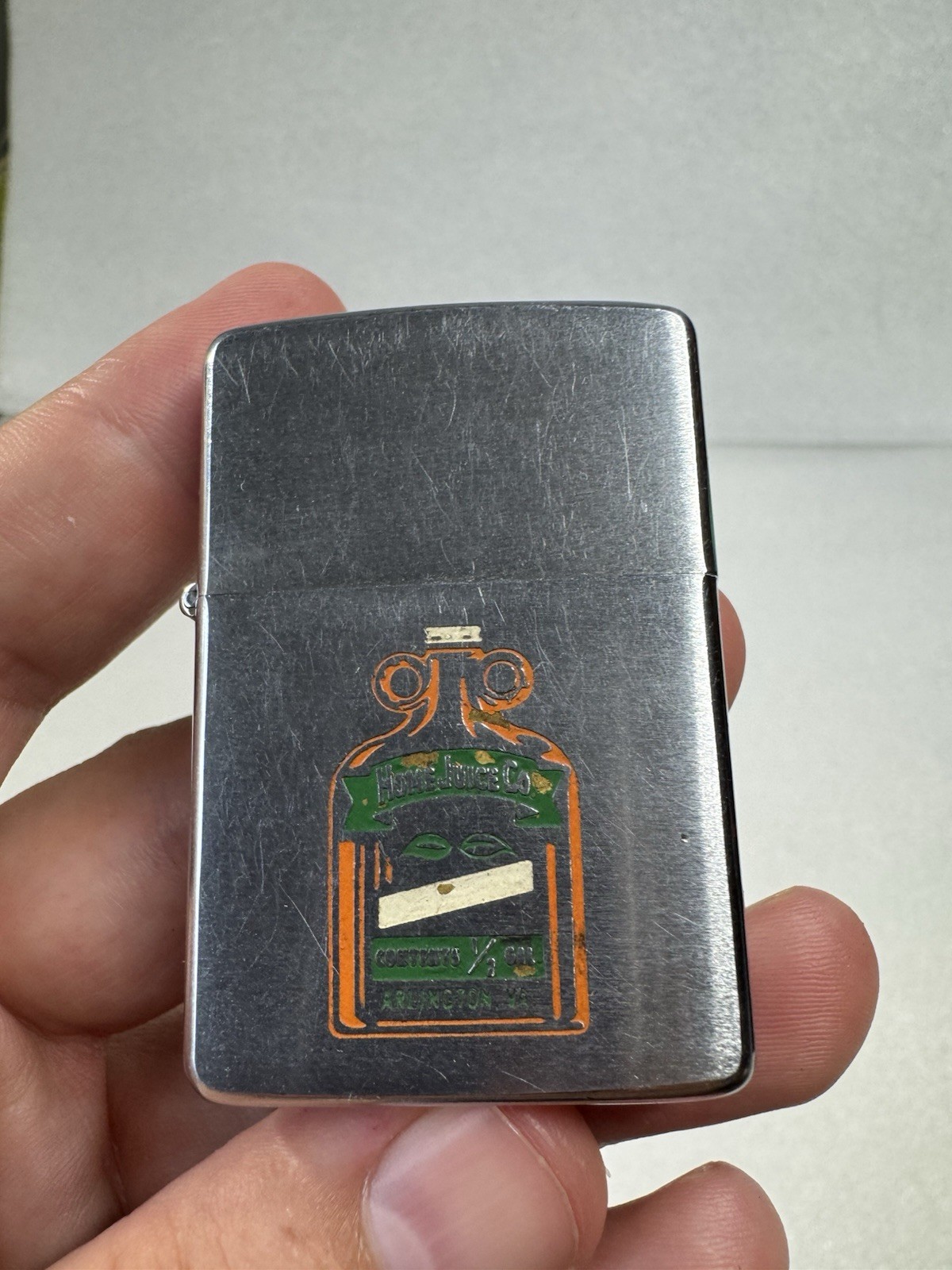 Rare 1966 Vintage Zippo HOME JUICE CO. ARLINGTON VA 2517191