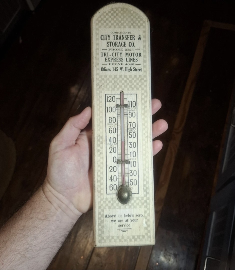 1920s High point NC Advertising City transfer storage co RAILROAD Thermometer 1920s High point NC Advertising City transfer storage co RAILROAD Thermometer