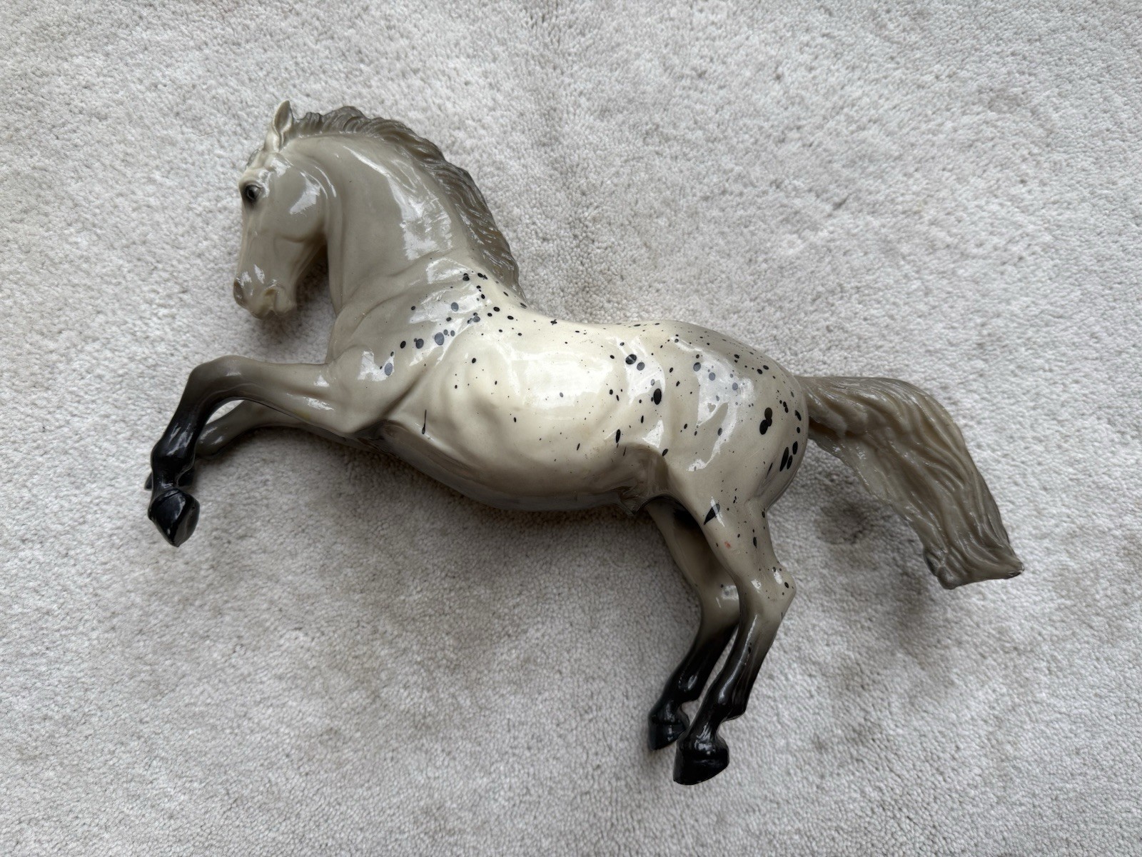 Vintage Breyer Horse #32 King Fighting Stallion Glossy Grey Appaloosa 1960s