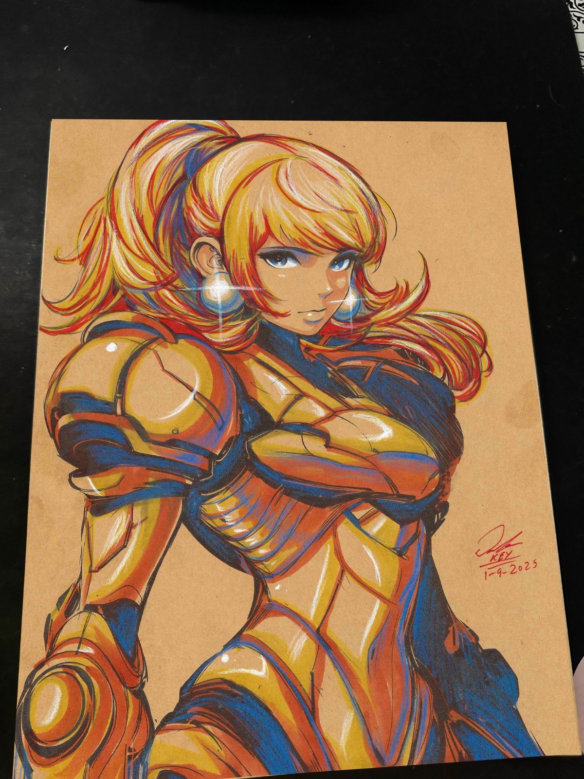 Samus Aran Super Metroid Art Print Signed 8.5x11 | Art by Keyeske Samus Aran Super Metroid Art Print Signed 8.5x11 | Art by Keyeske