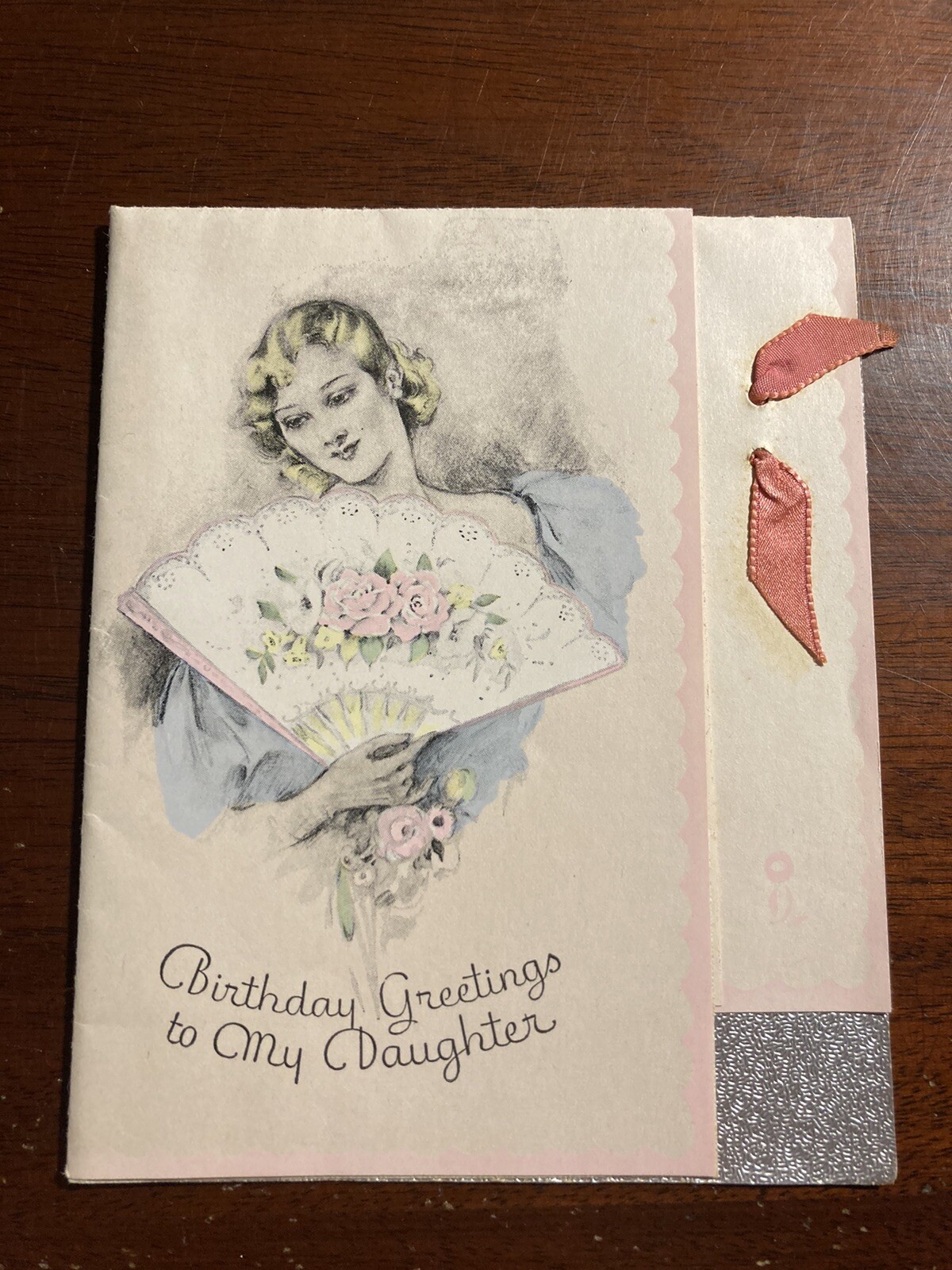Birthday Greetings To My Daughter Art Deco Girl Fan Vtg Greeting Card 1934 1930s Birthday Greetings To My Daughter Art Deco Girl Fan Vtg Greeting Card 1934 1930s
