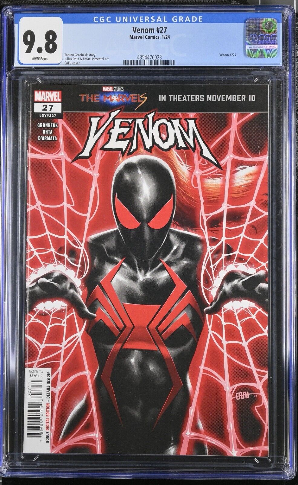 Venom #27 CGC 9.8 Black Widow Symbiote Cover A Marvel 2023 White Pages Graded