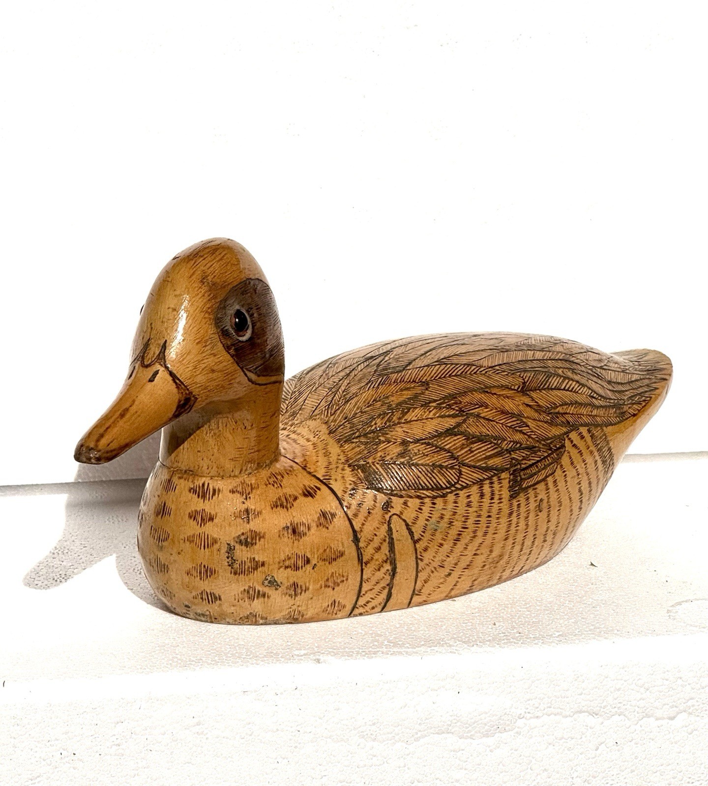 Vintage 1980s Hand Carved Wood Duck Green Winged Teal GAB 1986 Decoy Decor Vintage 1980s Hand Carved Wood Duck Green Winged Teal GAB 1986 Decoy Decor