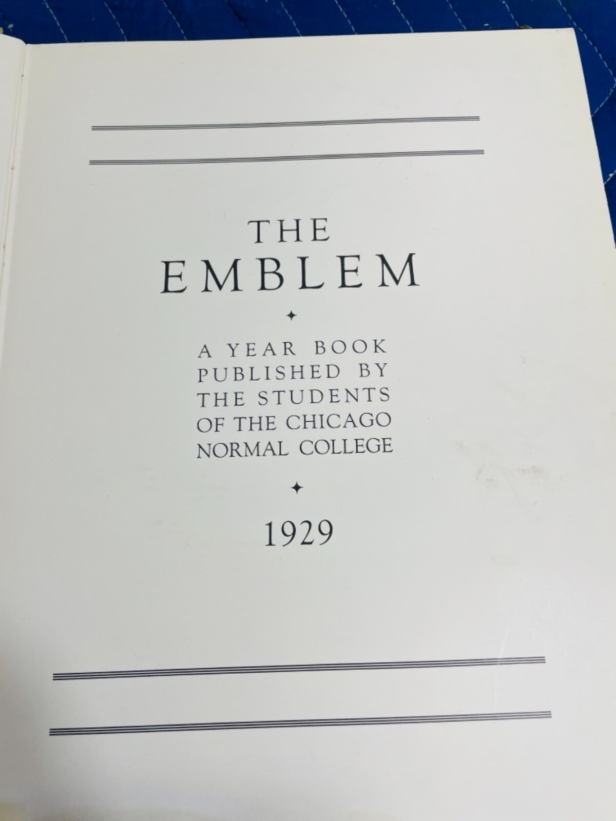 1929 / 1930 The Emblem Normal COLLEGE YEARBOOK Chicago Illinois Antique 1929 / 1930 The Emblem Normal COLLEGE YEARBOOK Chicago Illinois Antique
