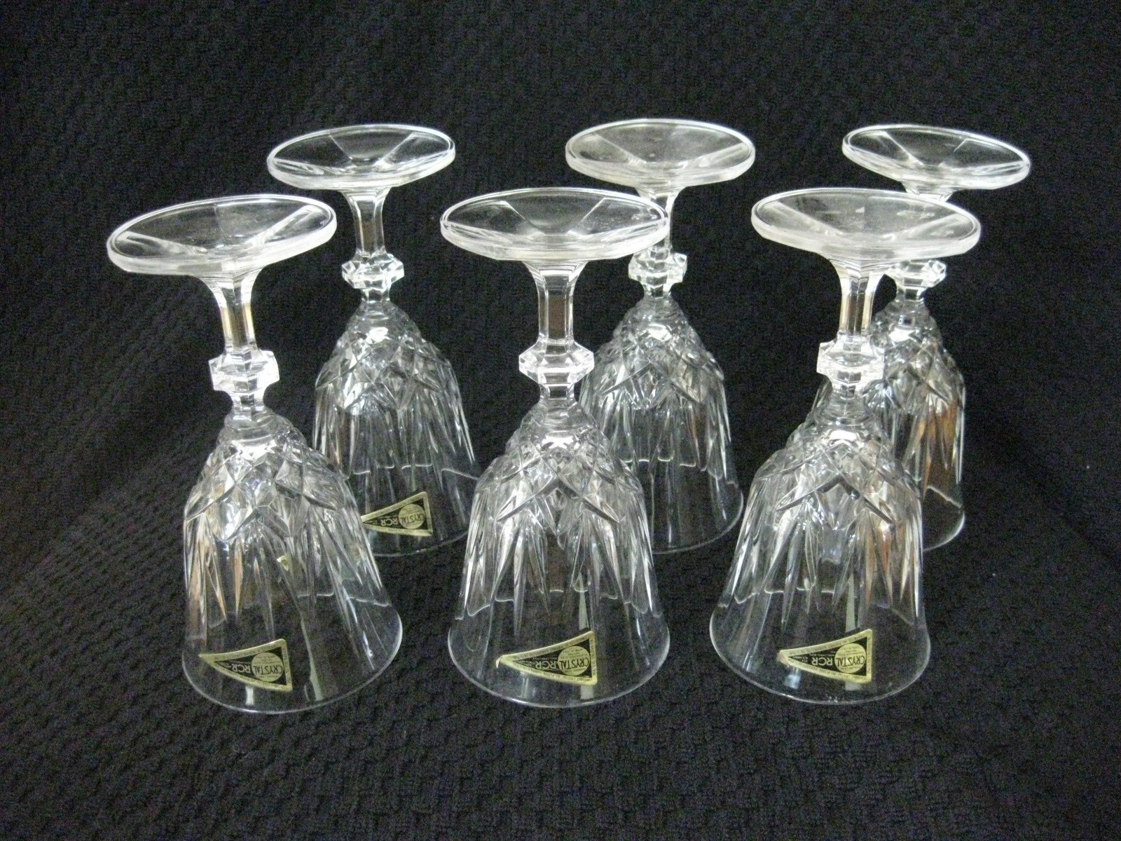 Vintage Italian Cut Crystal Wine Glasses ~ Set of 6 Pre-Owned Vintage Italian Cut Crystal Wine Glasses ~ Set of 6 Pre-Owned
