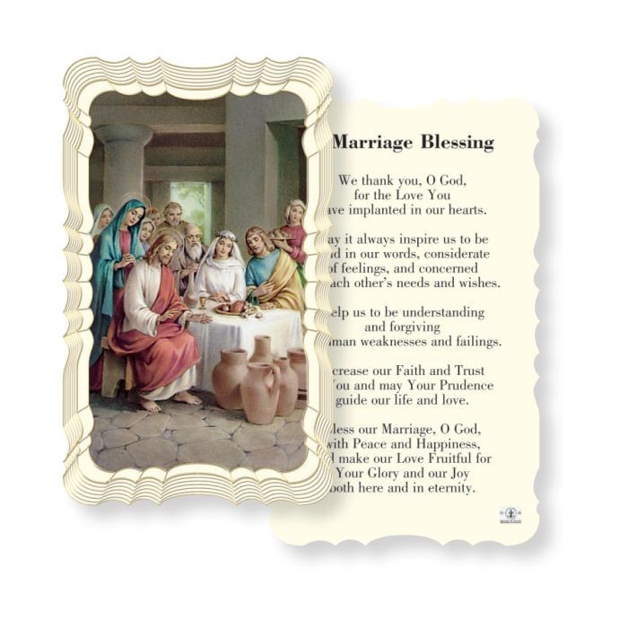 Wedding at Canaan (A Marriage Blessing on back) - Scallop Paperstock Holy Card Wedding at Canaan (A Marriage Blessing on back) - Scallop Paperstock Holy Card