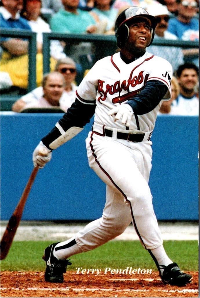 Baseball Player  TERRY PENDLETON  Atlanta Braves Outfielder 1993 4X6 Postcard