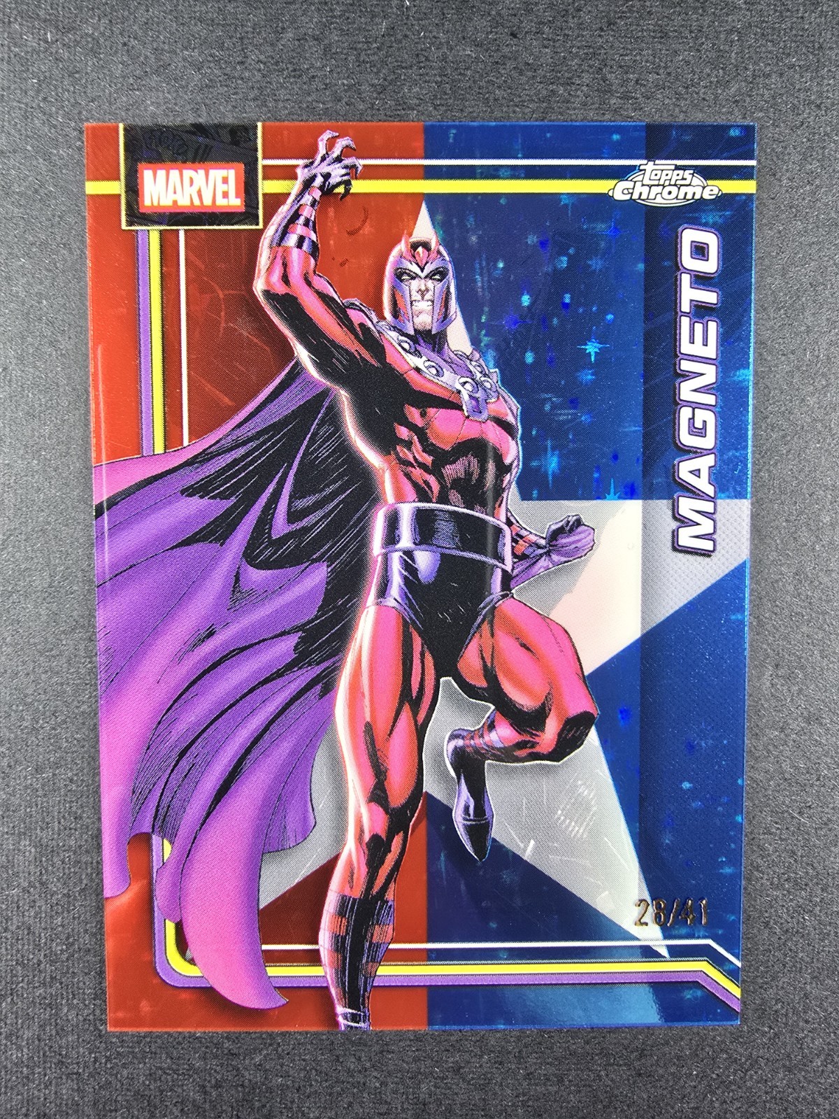 MAGNETO 2026 TOPPS CHROME MARVEL COMICS #074 CAPTAIN AMERICA\'S STAR REF 9/41 MAGNETO 2026 TOPPS CHROME MARVEL COMICS #074 CAPTAIN AMERICA\'S STAR REF 9/41