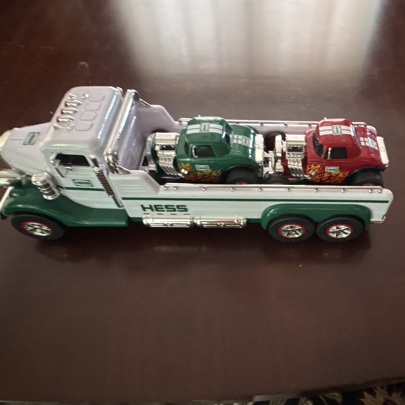 Hess Truck 2022 Flatbed with Two Hot Rod Racers