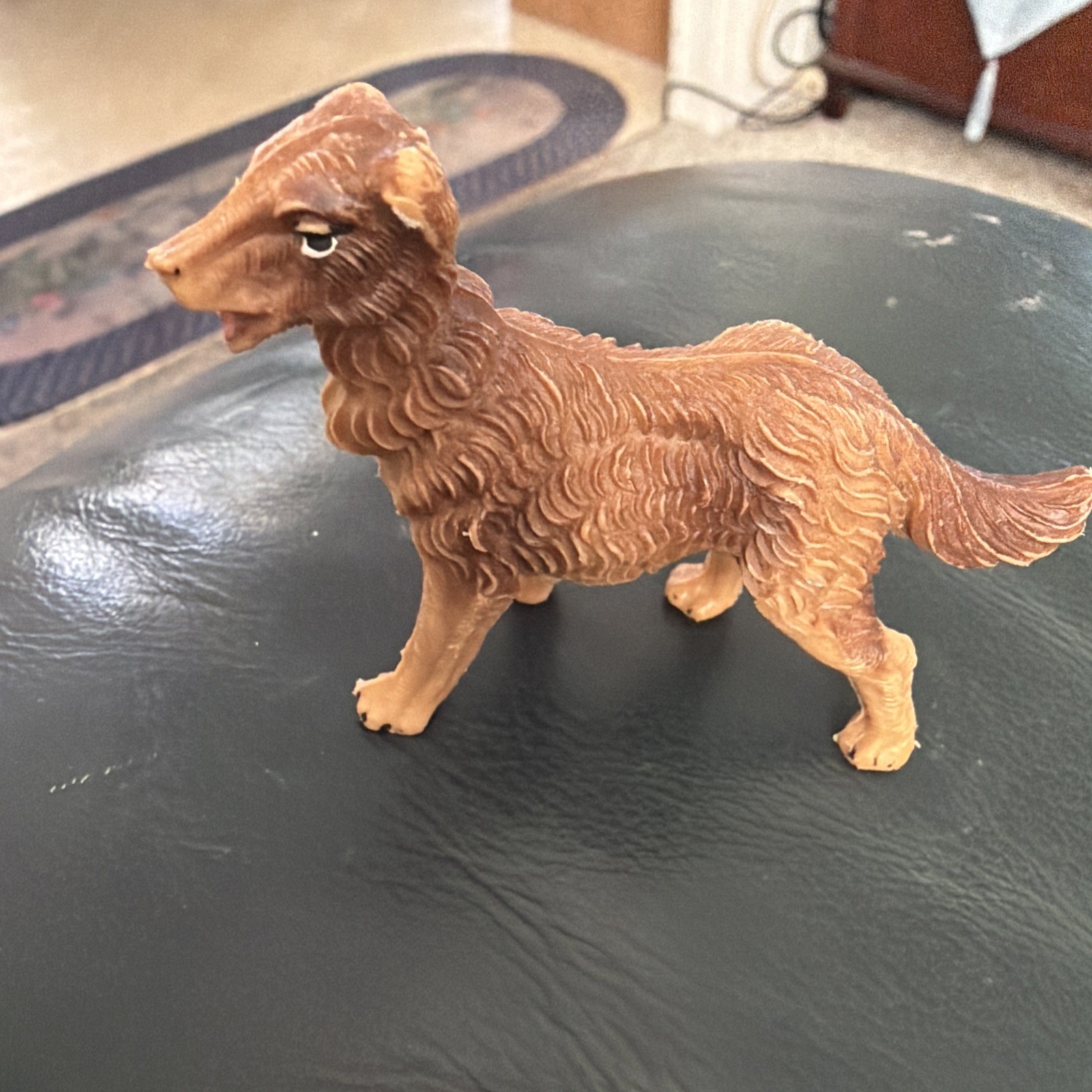 Unique Vintage Hard Plastic Dog Figurine LOOK Unique Vintage Hard Plastic Dog Figurine LOOK