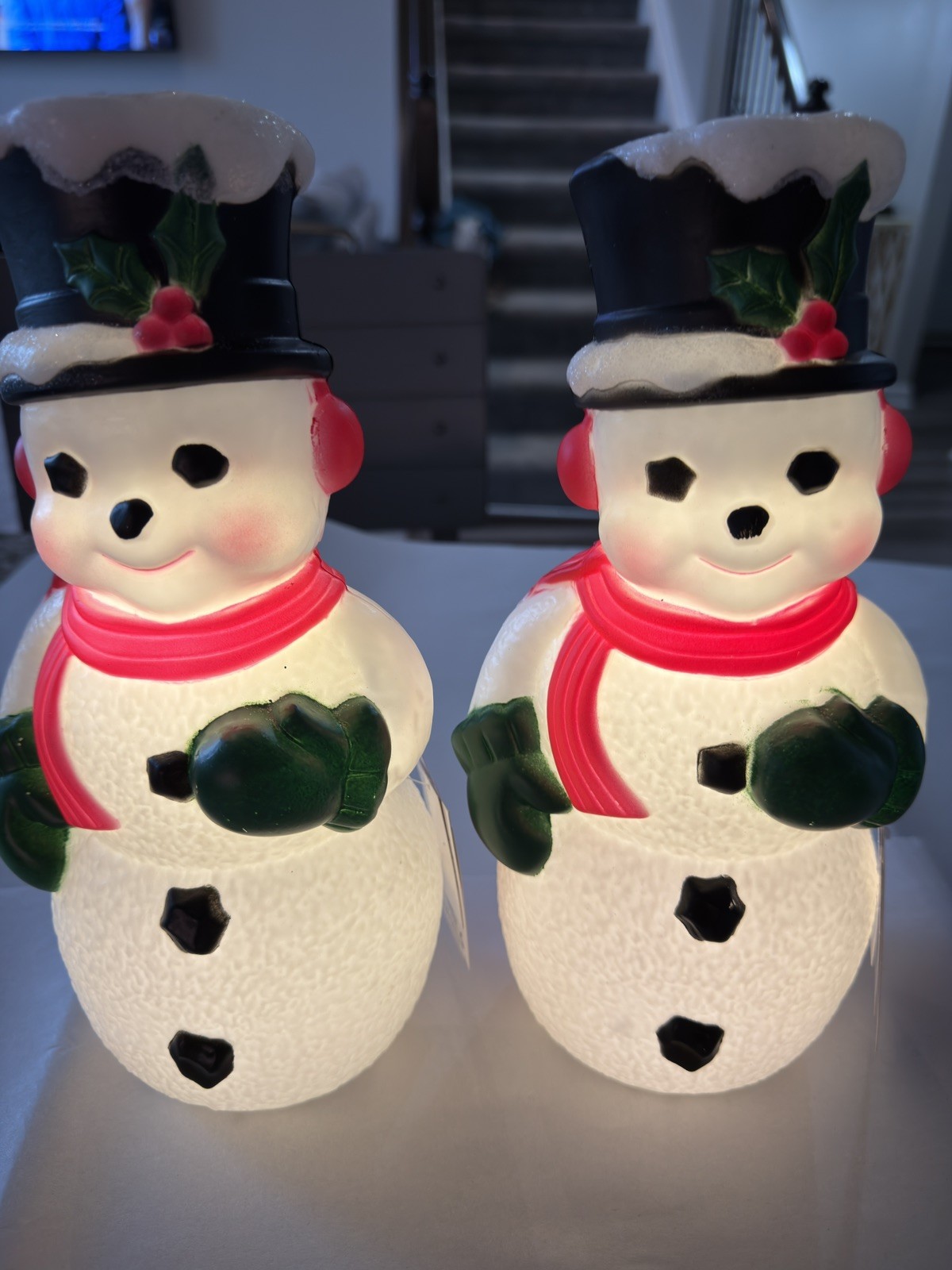 JOANN Place & Time Light Up Snowman Blow Mold Christmas Decor Set of 2 11 JOANN Place & Time Light Up Snowman Blow Mold Christmas Decor Set of 2 11