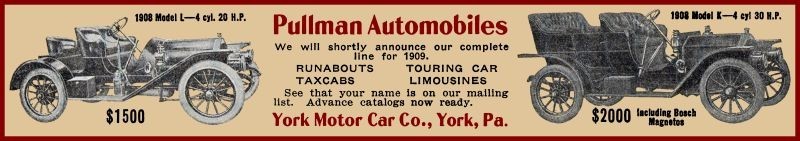1909 Pullman Automobiles York, Pennsylvania NEW USA Steel Sign: 24 1909 Pullman Automobiles York, Pennsylvania NEW USA Steel Sign: 24