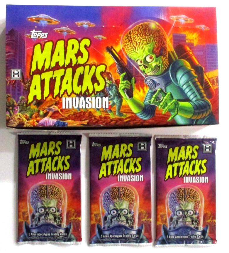 2013 Topps Mars Attacks INVASION -3 SEALED HOBBY PACKS PLUS EMPTY DISPLAY BOX 2013 Topps Mars Attacks INVASION -3 SEALED HOBBY PACKS PLUS EMPTY DISPLAY BOX