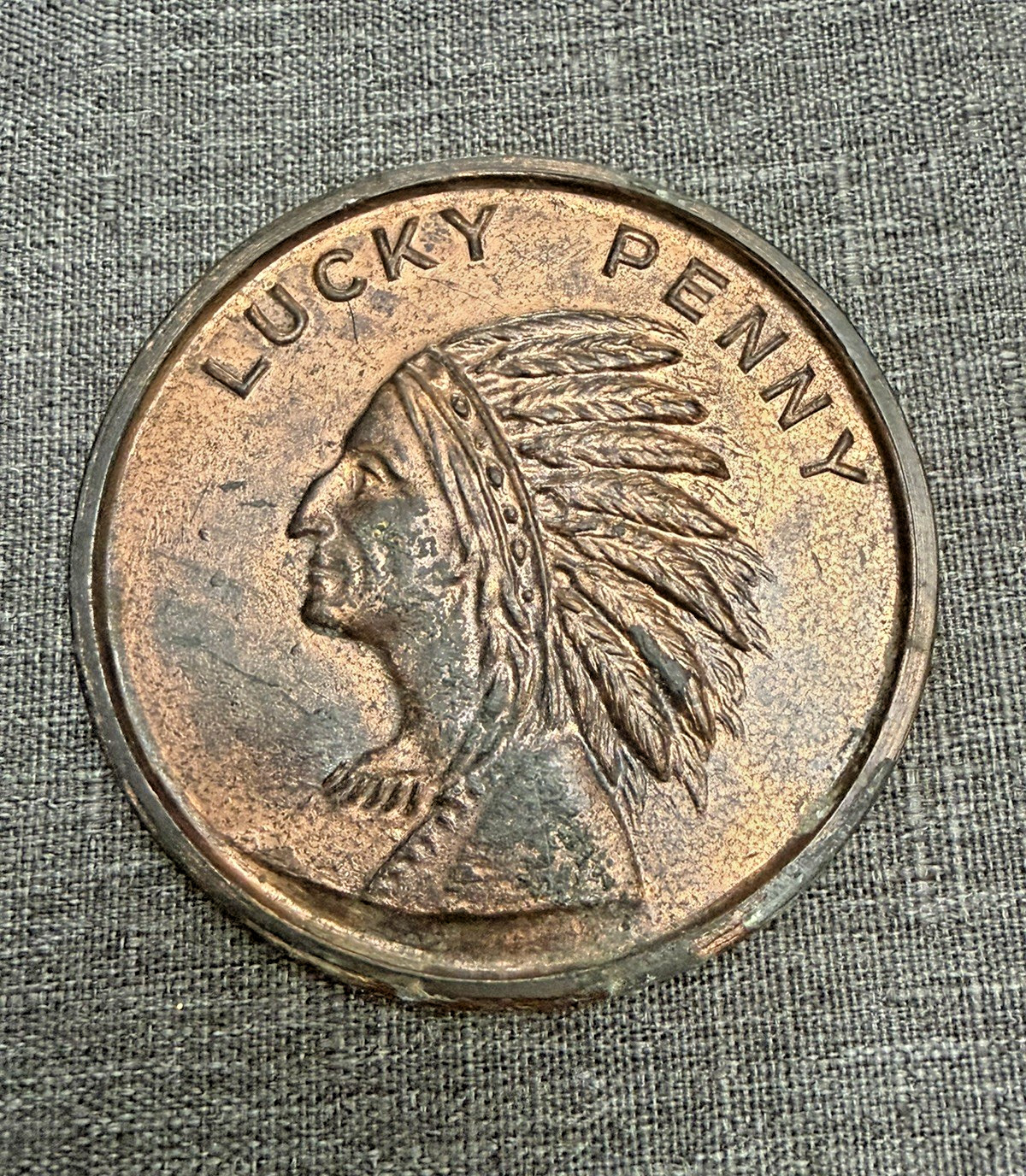 Worlds Fair 1933-1934 Chicago Lucky Penny Hall of Science 2 1/4 Worlds Fair 1933-1934 Chicago Lucky Penny Hall of Science 2 1/4