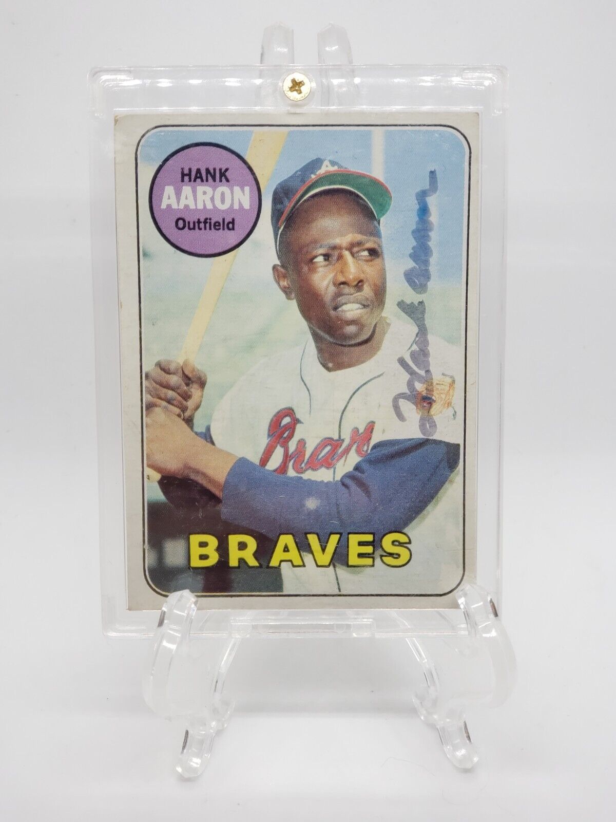 1969 Topps Hank Aaron Autographed Signed