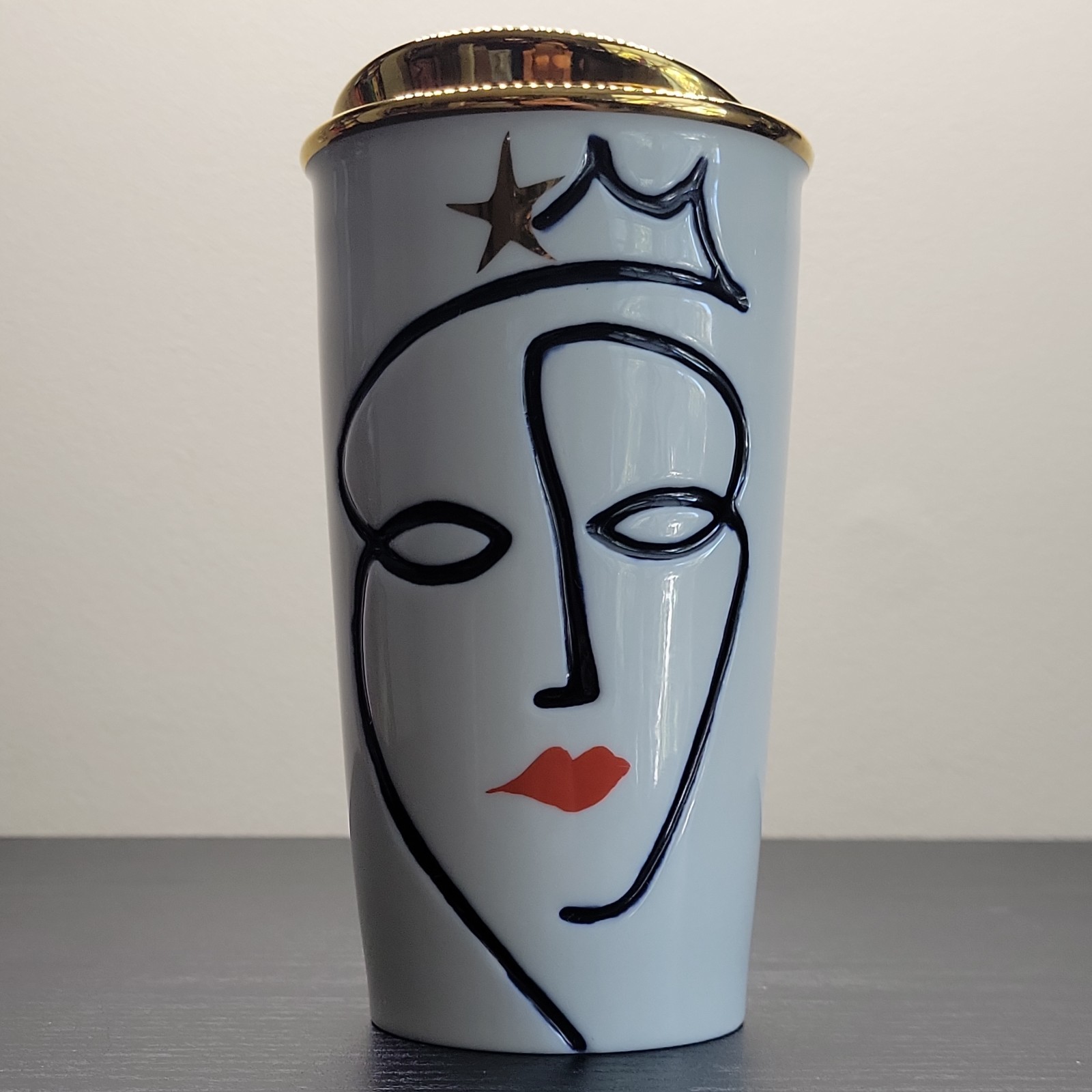 Starbucks 2015 Crown Anniversary Siren Face Ceramic Tumbler Traveler Mug 10oz Starbucks 2015 Crown Anniversary Siren Face Ceramic Tumbler Traveler Mug 10oz