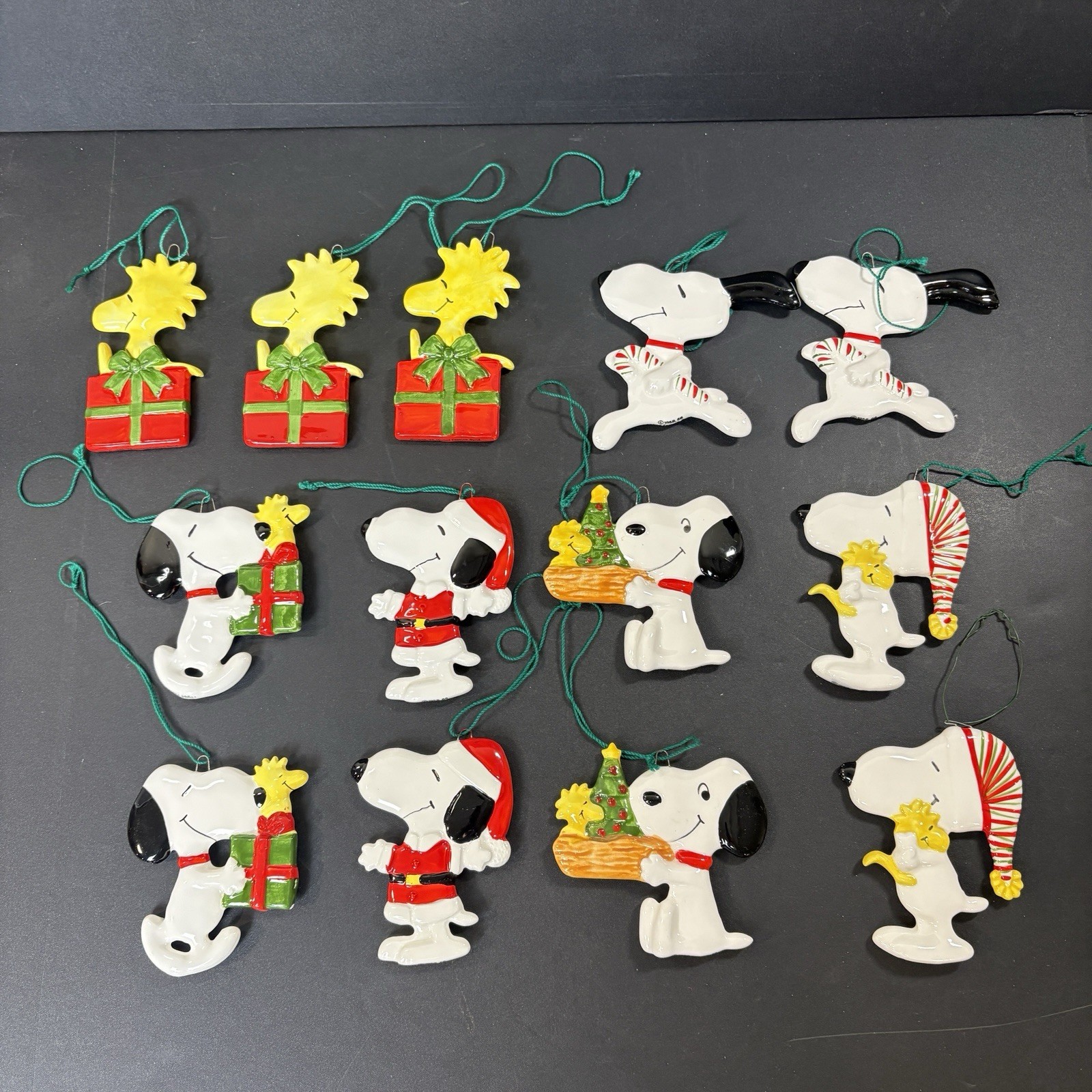 Vtg 1970s Peanuts Snoopy Woodstock Ceramic Christmas Ornaments Lot of 11 Japan Vtg 1970s Peanuts Snoopy Woodstock Ceramic Christmas Ornaments Lot of 11 Japan