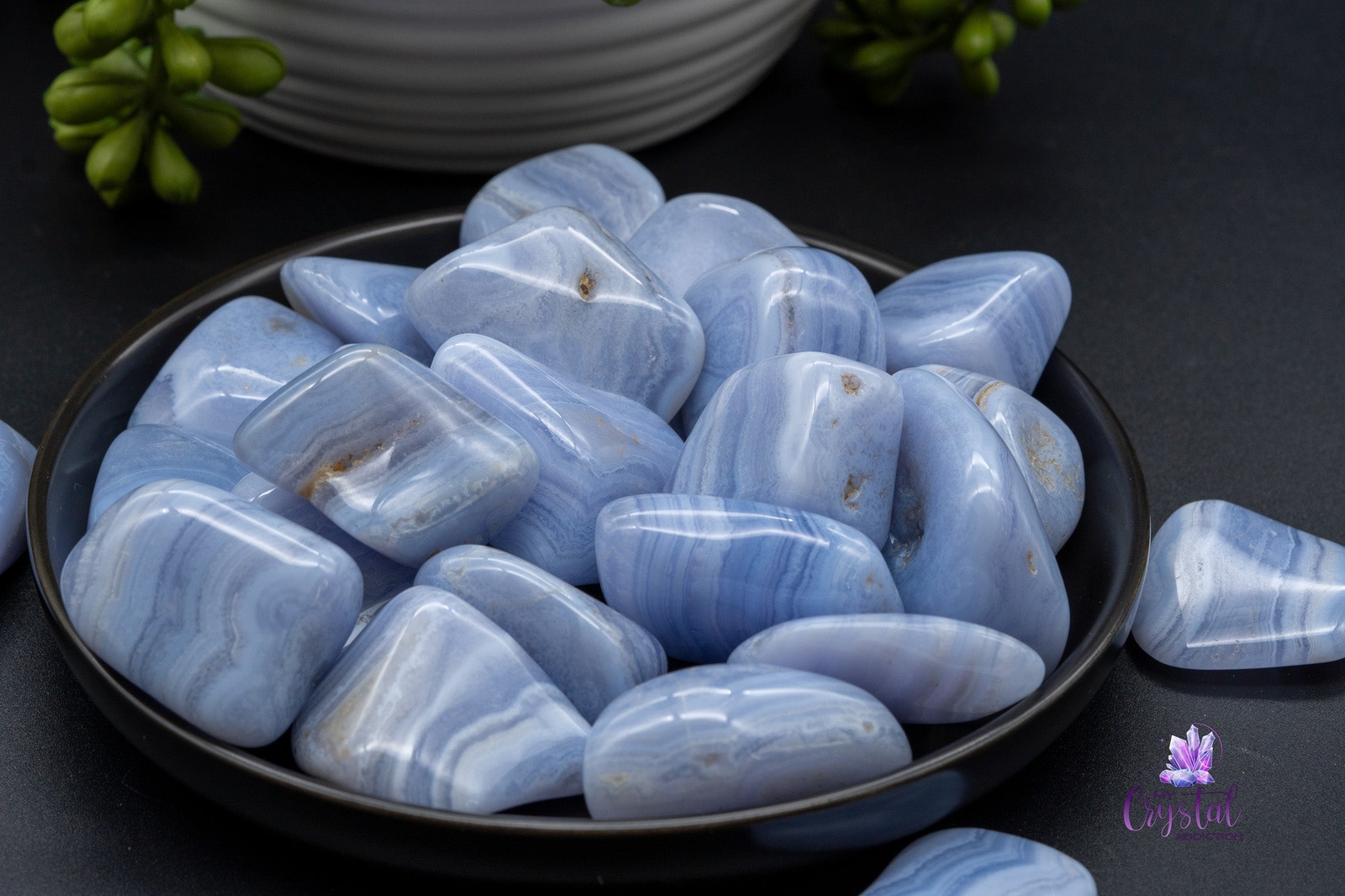 Banded Blue Lace Agate Tumble Banded Blue Lace Agate Tumble