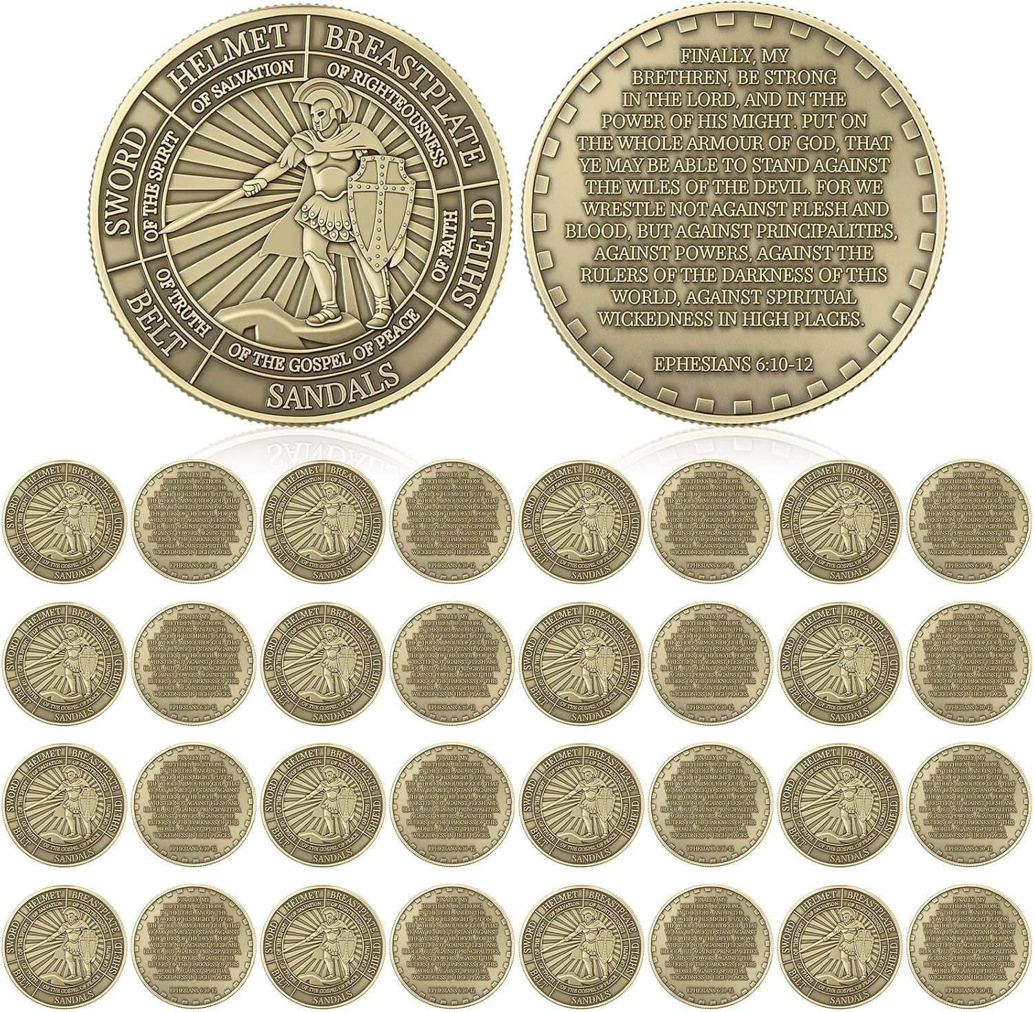 40 Pcs Christian Challenge Coins Metal Prayer Gifts,Vintage