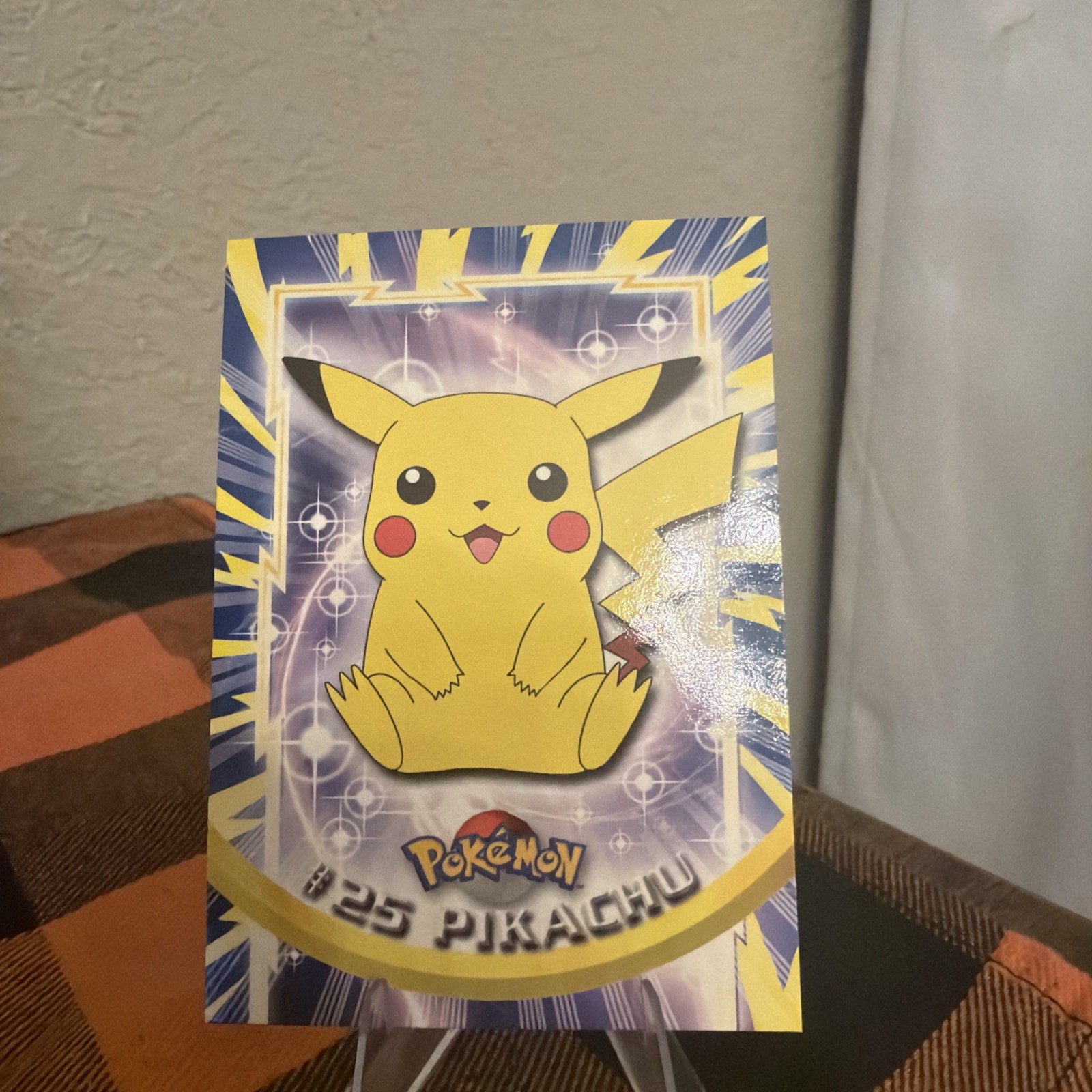 Vintage Pokemon Pikachu #25 Lightning Background Collector Trading Card Vintage Pokemon Pikachu #25 Lightning Background Collector Trading Card