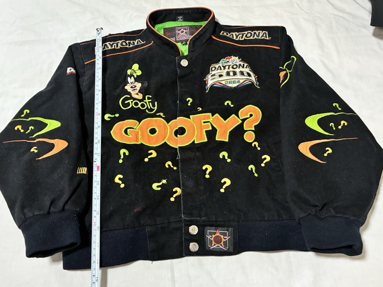 Vintage Disney JH Designs Jeff Hamilton NASCAR Jacket Goofy Size Youth XL 