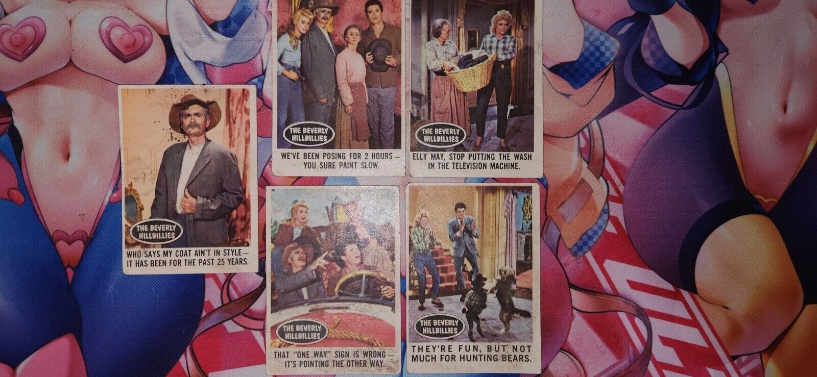1963 Topps Beverly Hillbillies Trading Card Lot (5 Cards) Rare Set