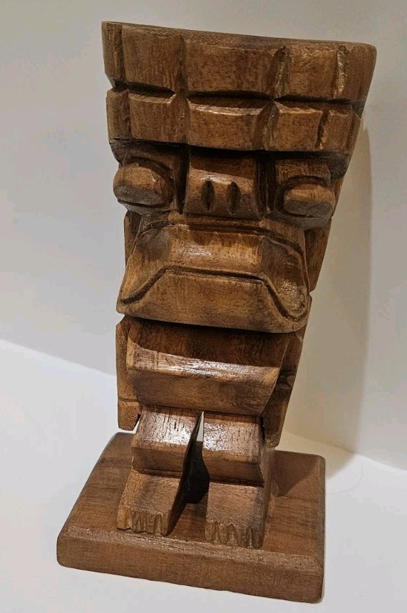 Vtg Wood Carved Statue Tribal TIKI Polynesian Strength War Phillipines Hawaii Vtg Wood Carved Statue Tribal TIKI Polynesian Strength War Phillipines Hawaii