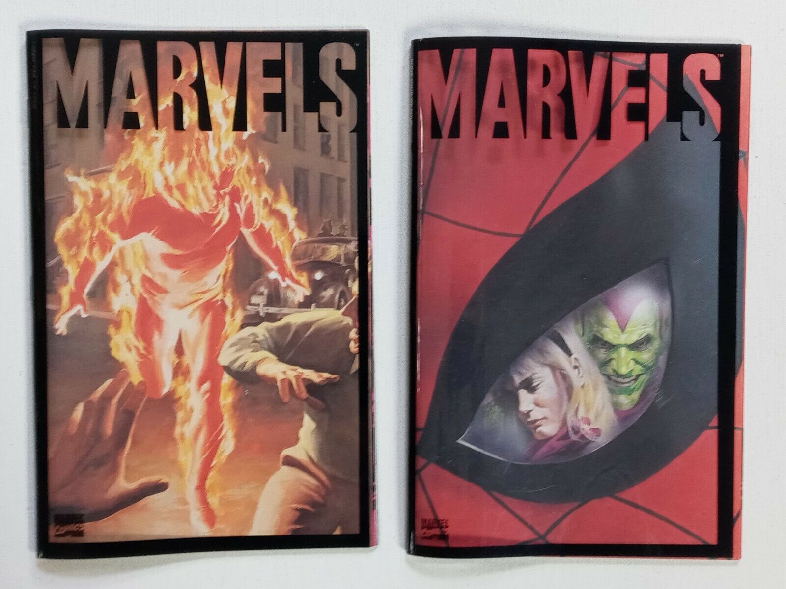 MARVELS #1 & 4 Alex Ross cover Acetate cover 1994 Marvel Comics VF/NM 9.0