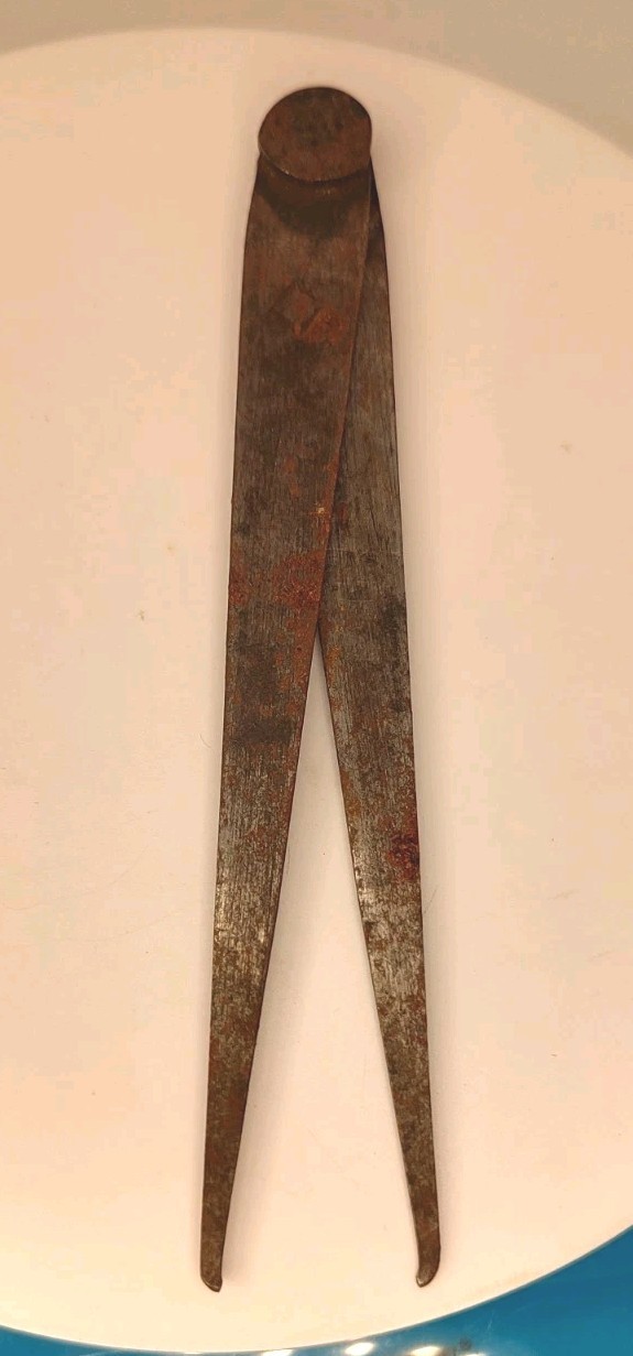 Antique hand-forged iron divider Or compass 